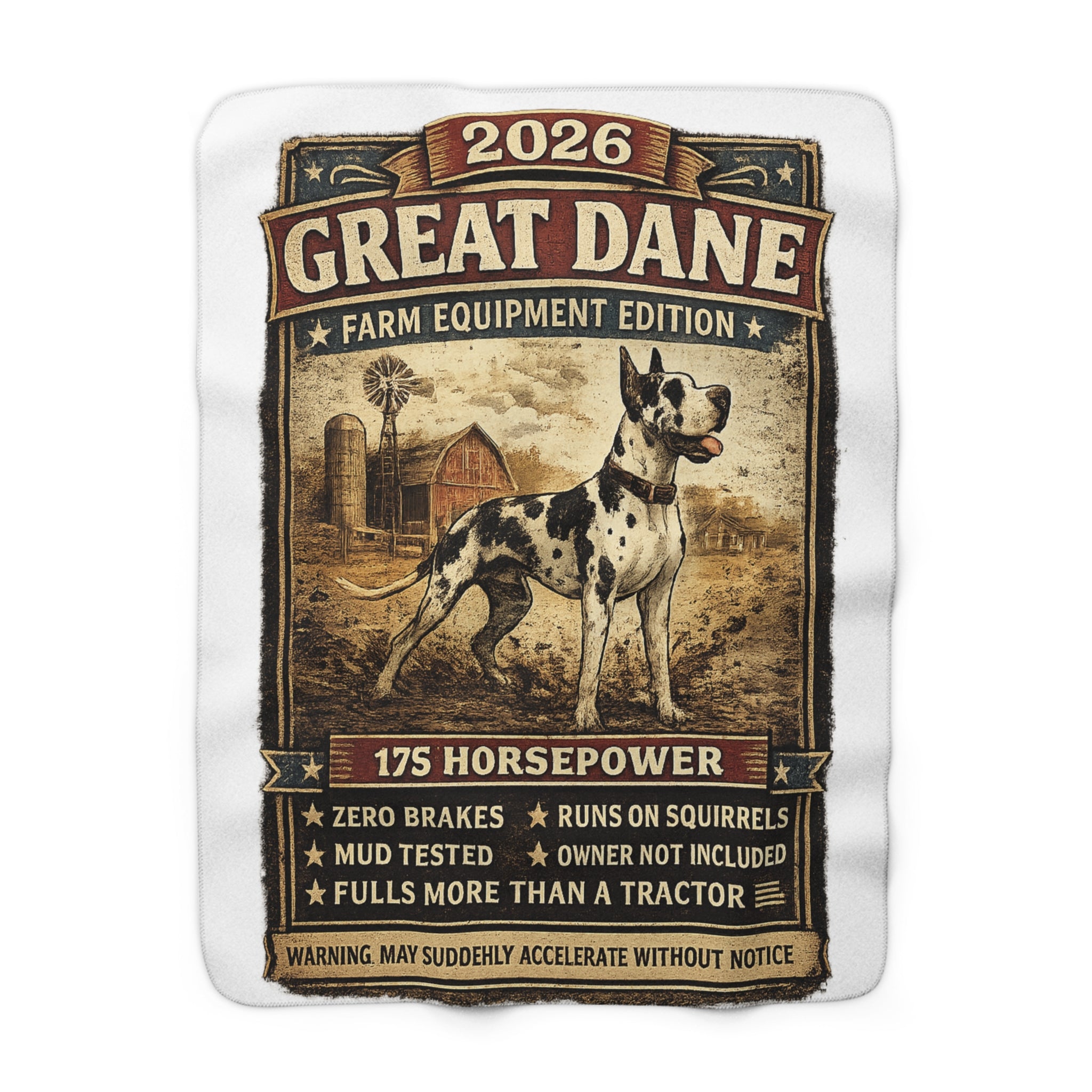 Great Dane Sherpa Blanket — Farm Horse Power  Edition (2026)