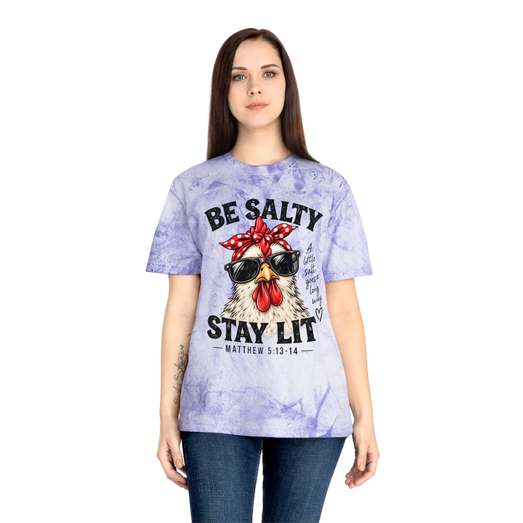 Be Salty Stay Lit Chicken Tee — Christian Faith Graphic T-Shirt