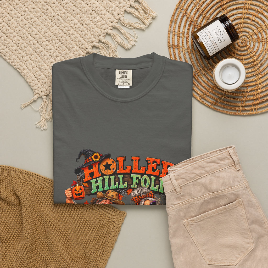 Halloween Holler Hill Folk T-Shirt — "Happy Halloween" Vintage Horror Design