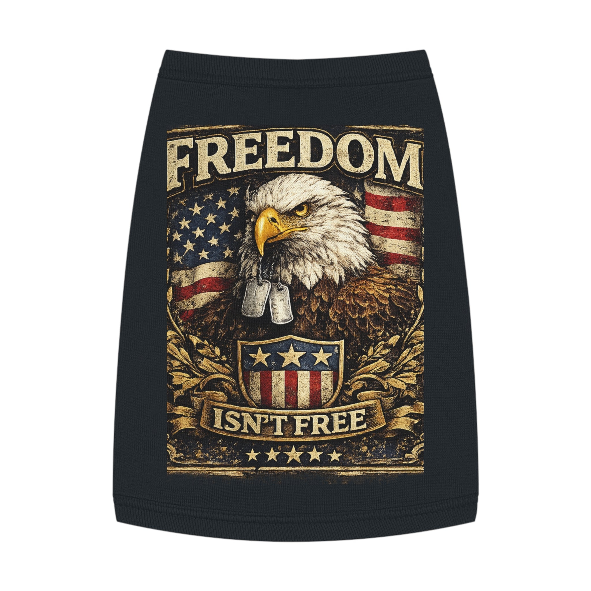 Patriotic Pet Tank Top — "Freedom Isn't Free" Eagle & American Flag