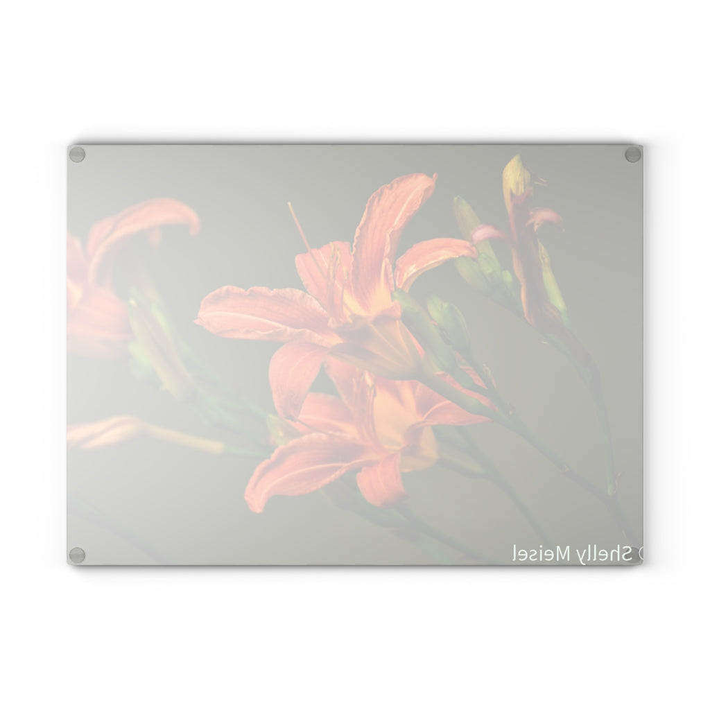 Orange Daylilies Floral Kitchen Cutting Board