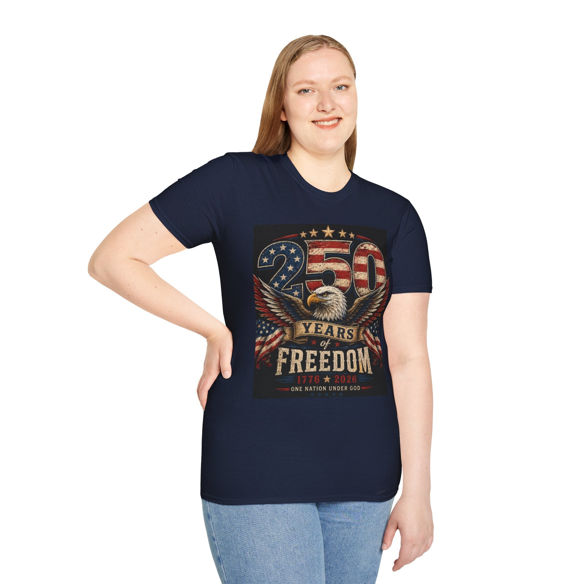 Patriotic 250 Years Freedom T-Shirt — American Flag Eagle Anniversary Tee