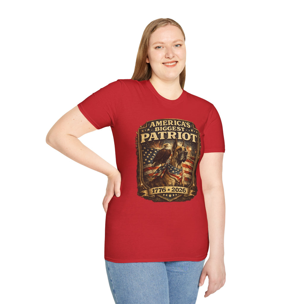 Patriot T-Shirt — Great Dane 1776–2026 Vintage Eagle Flag Tee