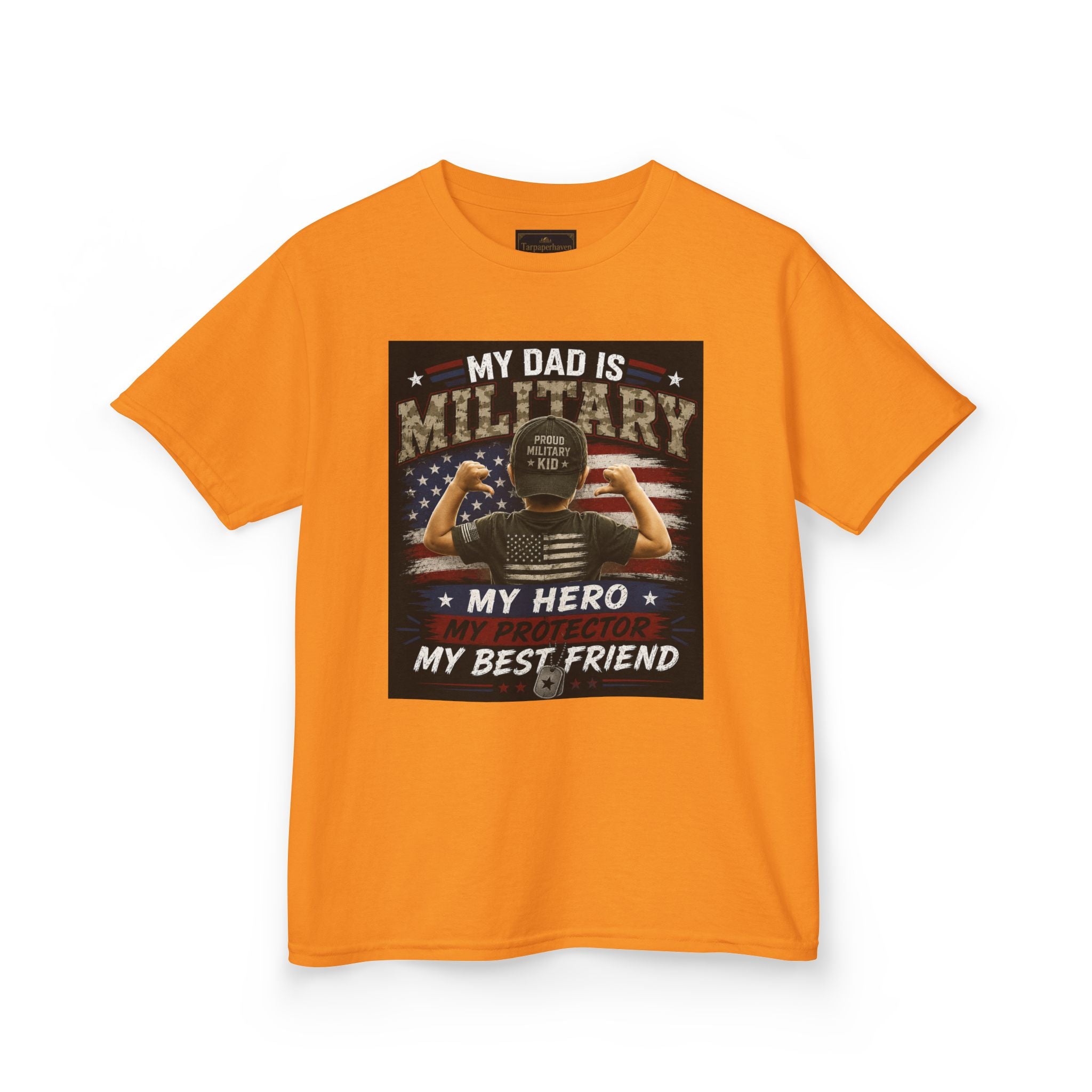 Kids Tee — "My Dad Is Military" Patriotic Hero Shirt