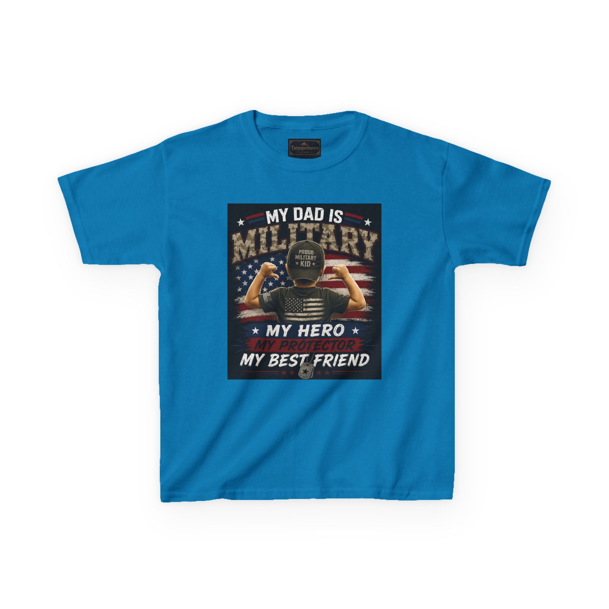 Kids Tee — "My Dad Is Military" Patriotic Hero Shirt