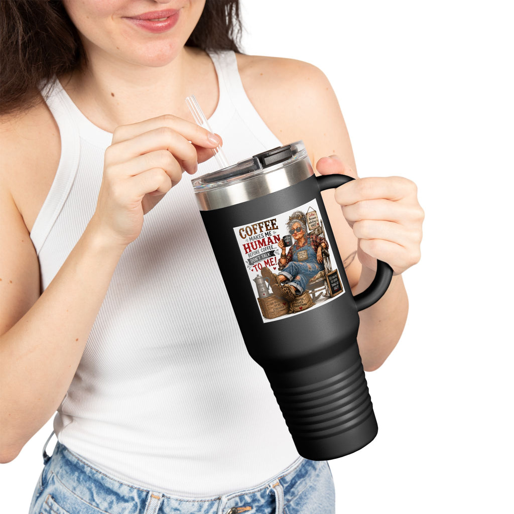 40oz Insulated Travel Mug Country Granny Coffee Addict