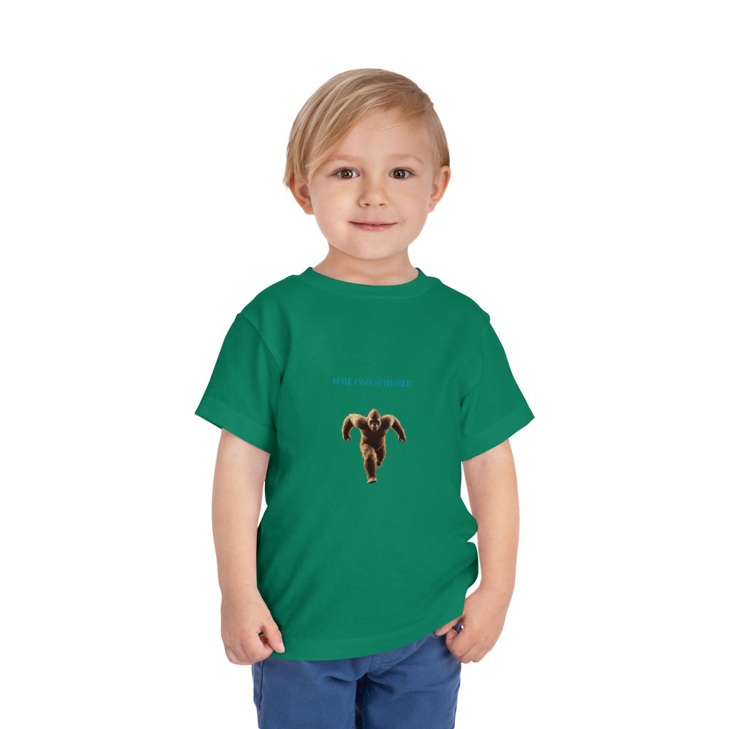 Toddler Tee with Running Sasquatch Print — Kids Shirt