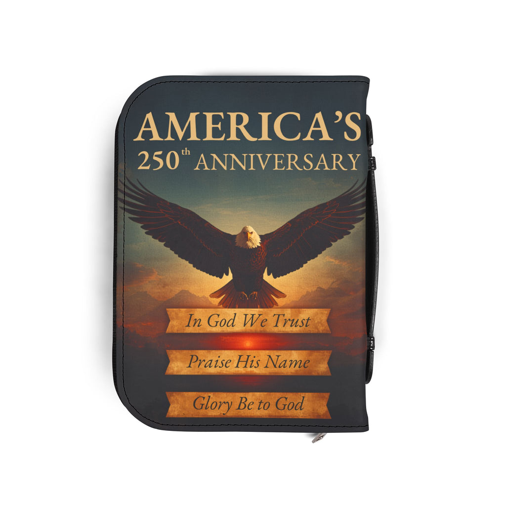 Bible Cover — "In God We Trust" Patriotic 250th Anniversary Zippered Bible Case