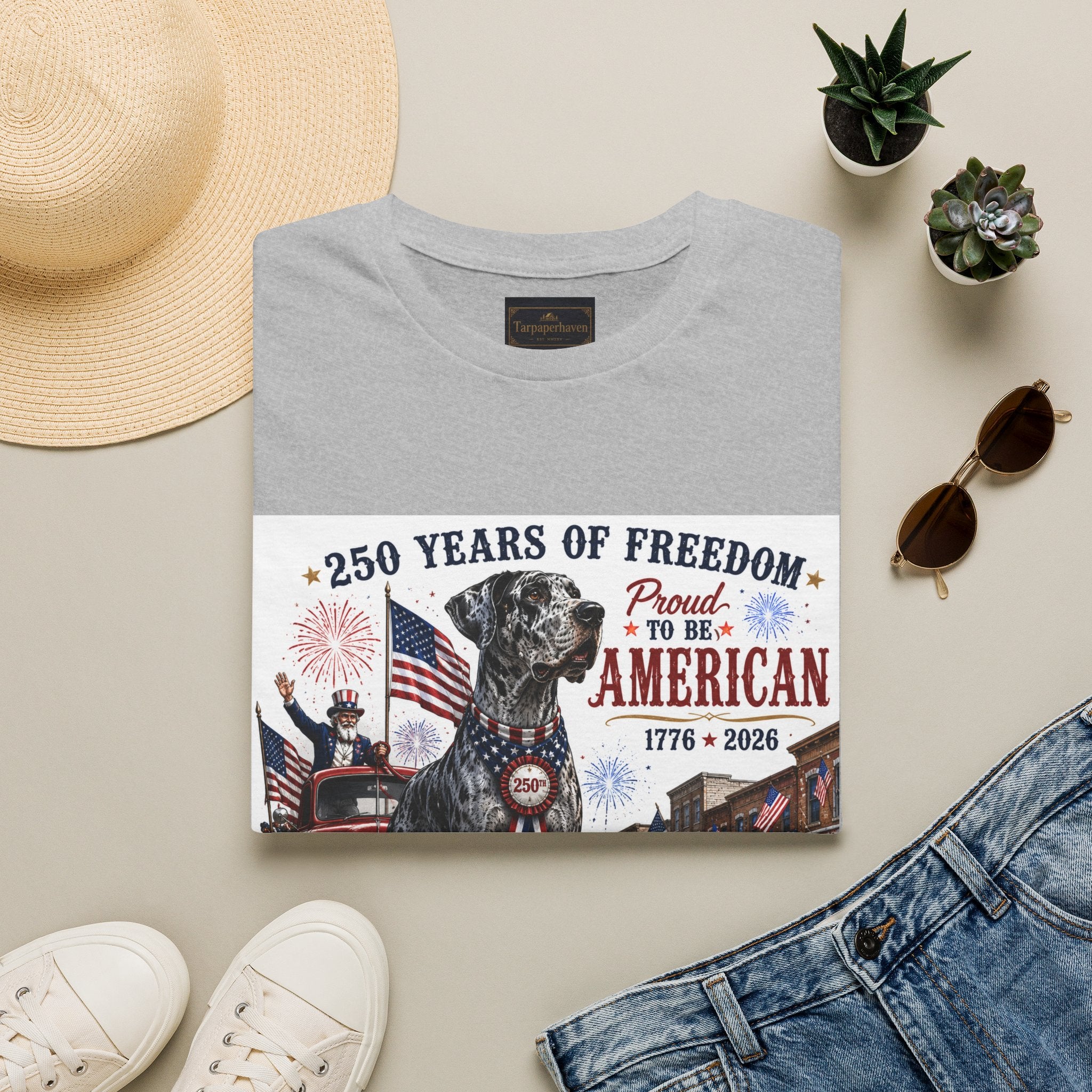250th Great Dane T-Shirt — 1776–2026 Patriotic Tee