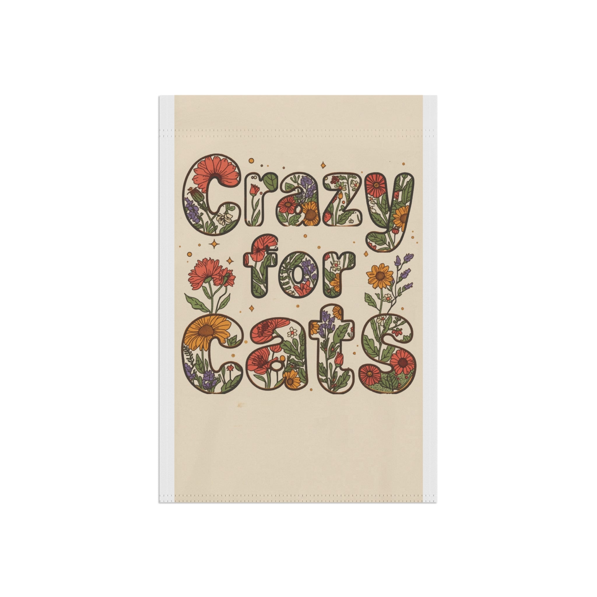 Crazy for Cats Floral Garden Flag