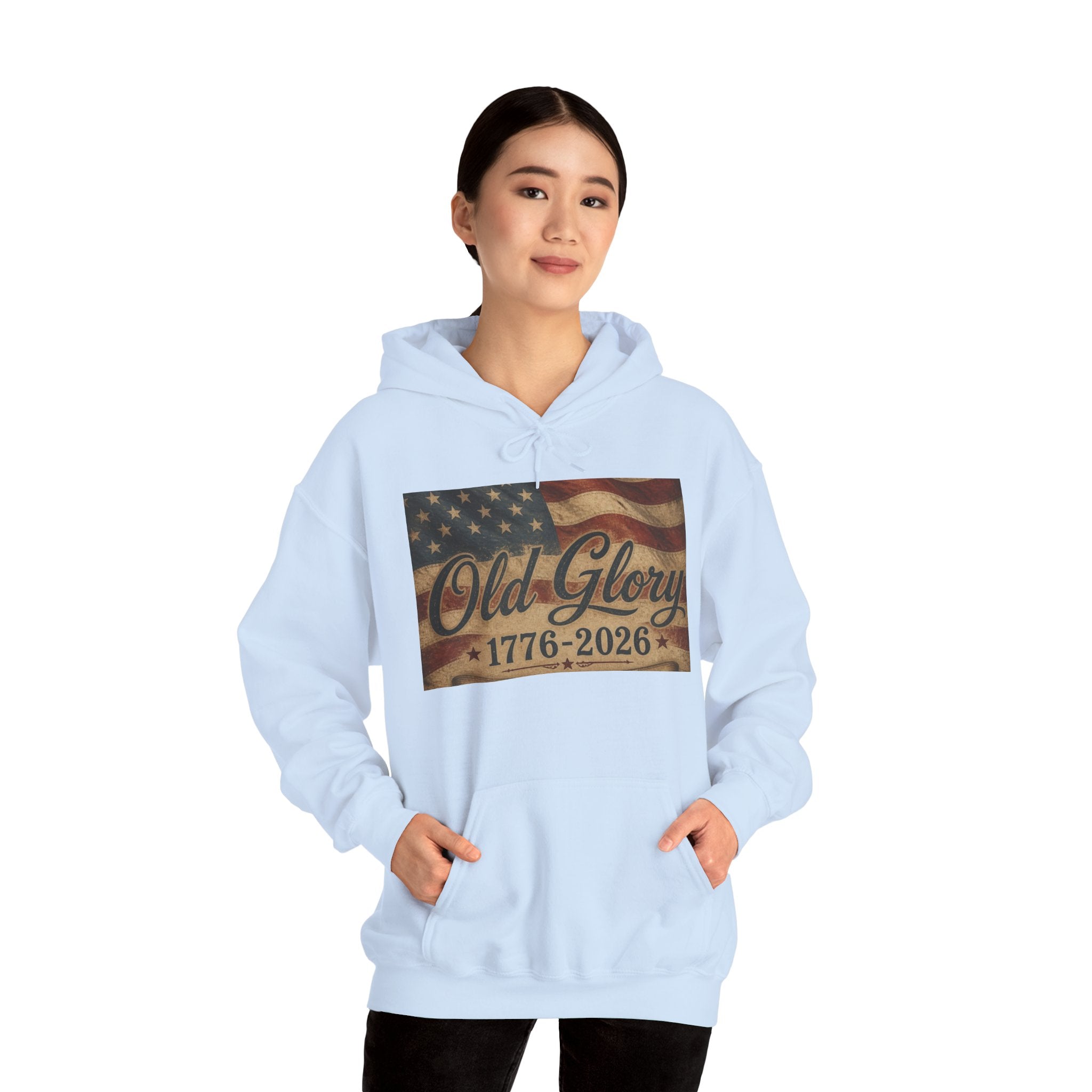 Patriotic Old Glory 1776-2026 Hoodie — American Flag Sweatshirt