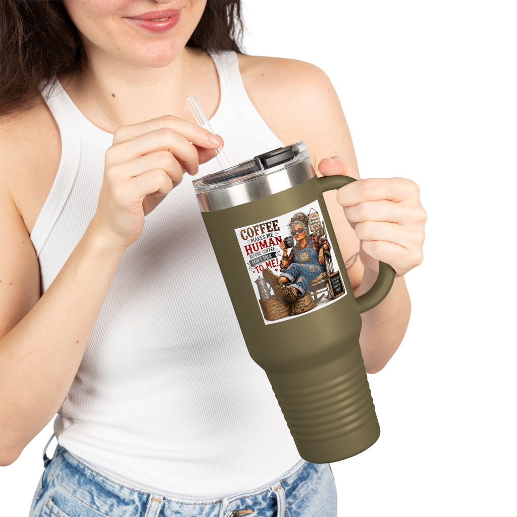 40oz Insulated Travel Mug Country Granny Coffee Addict