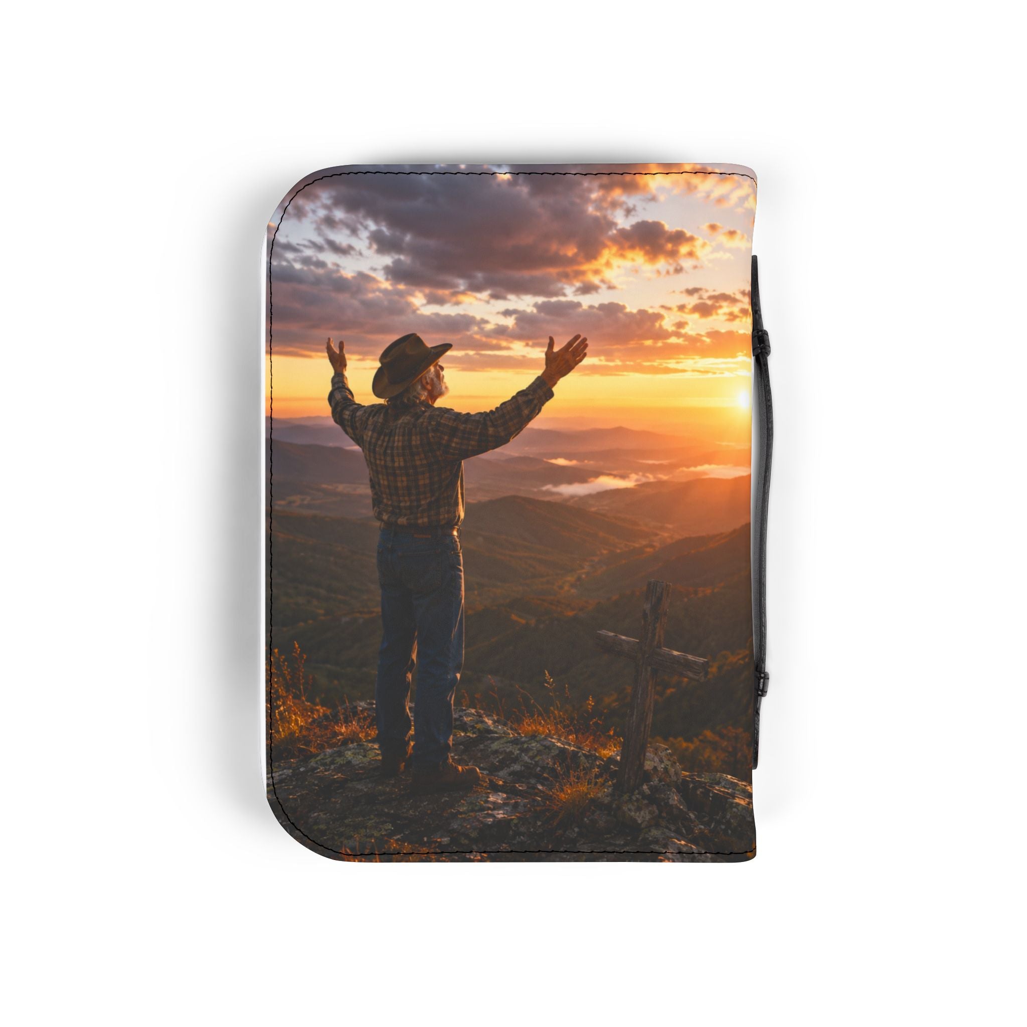 Bible Cover — "I Will Praise the Lord"For Him  Zippered Bible Case with Worship Sunrise Design