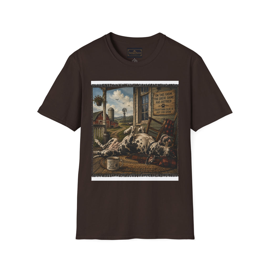 Great Dane Sleeping   Farmhouse Art T‑Shirt