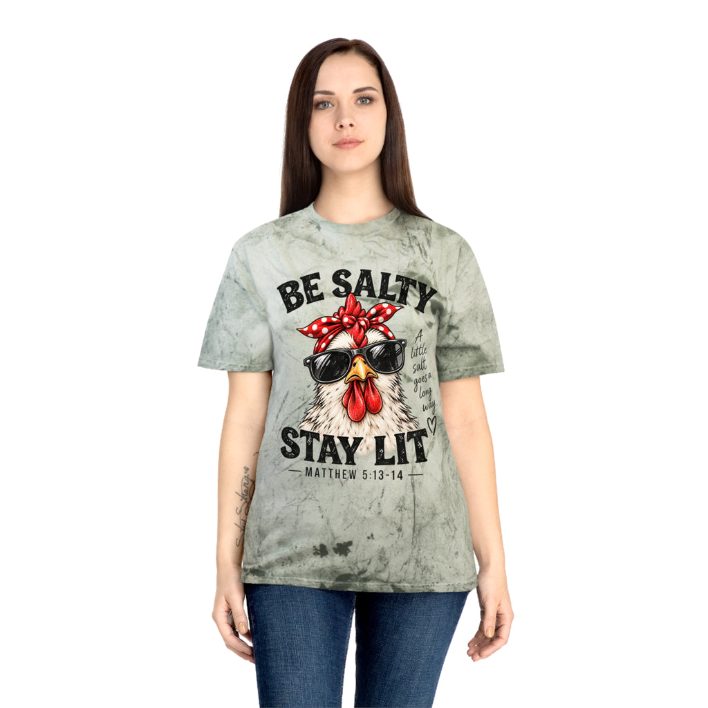 Be Salty Stay Lit Chicken Tee — Christian Faith Graphic T-Shirt