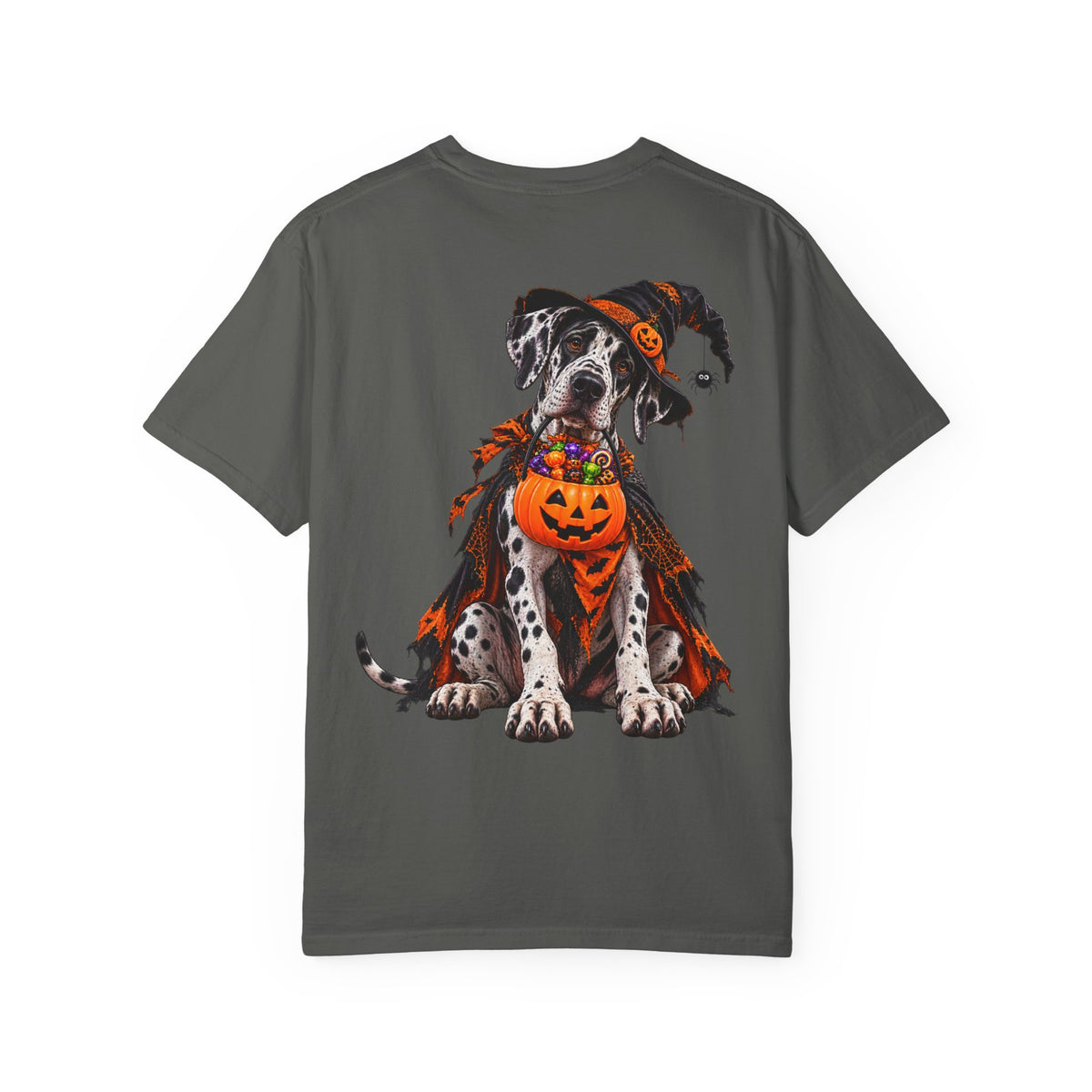 Halloween Great Dane T-Shirt — Cute Dog in Pumpkin Costume Graphic Tee