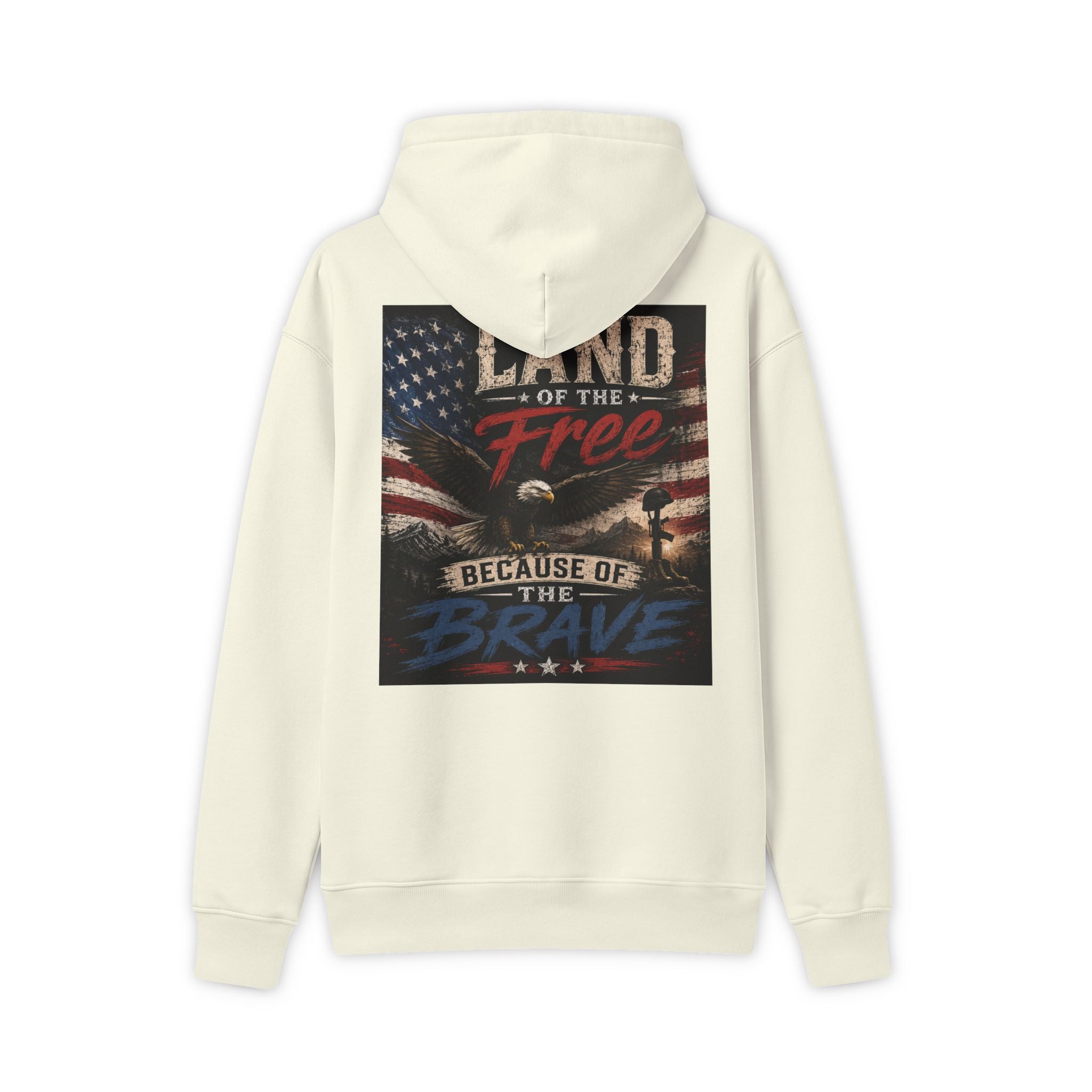 Freedom Eagle Hoodie — "Land of the Free Because of the Brave" Patriotic Sweatshirt