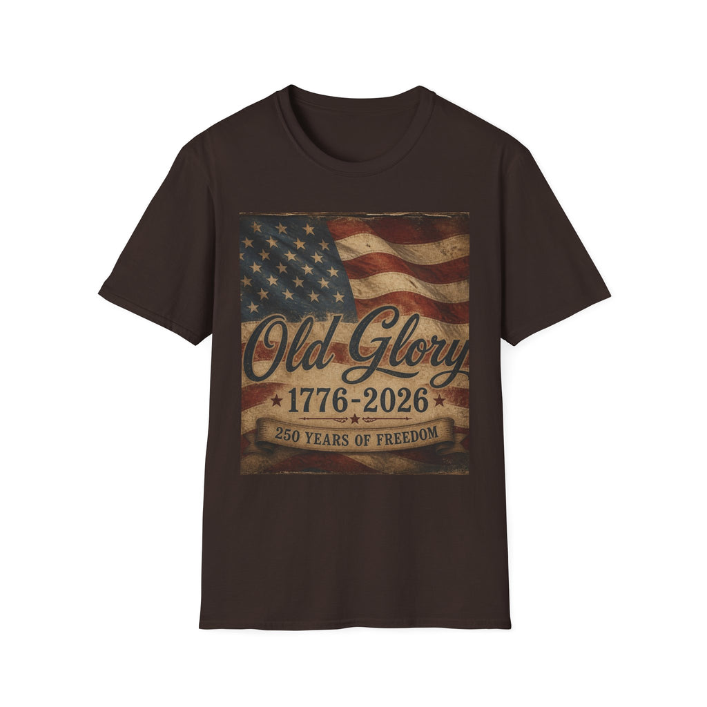 Old Glory Flag T-Shirt — 1776-2026 Vintage American Patriot Tee