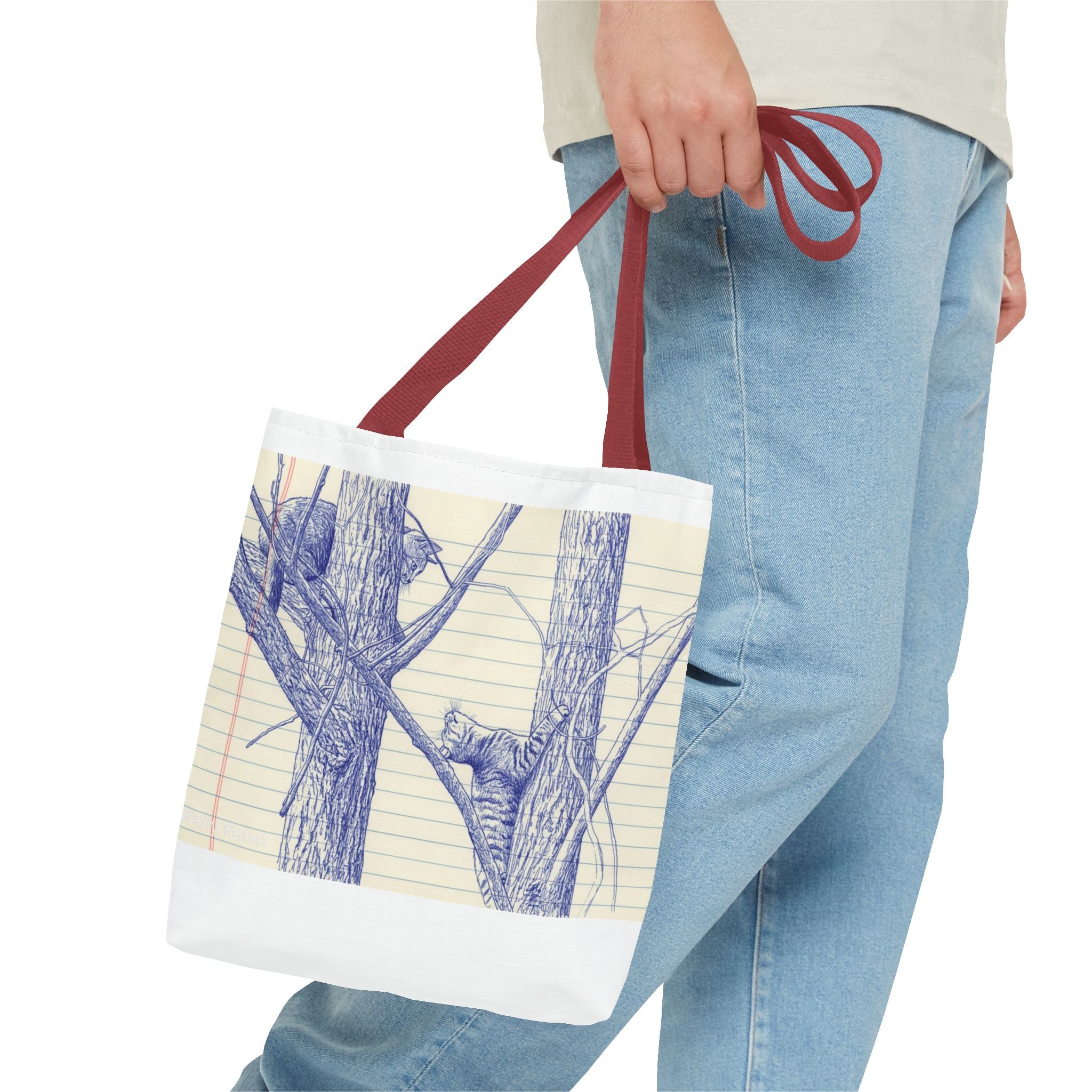 Ballpoint Sketch Cat Tote