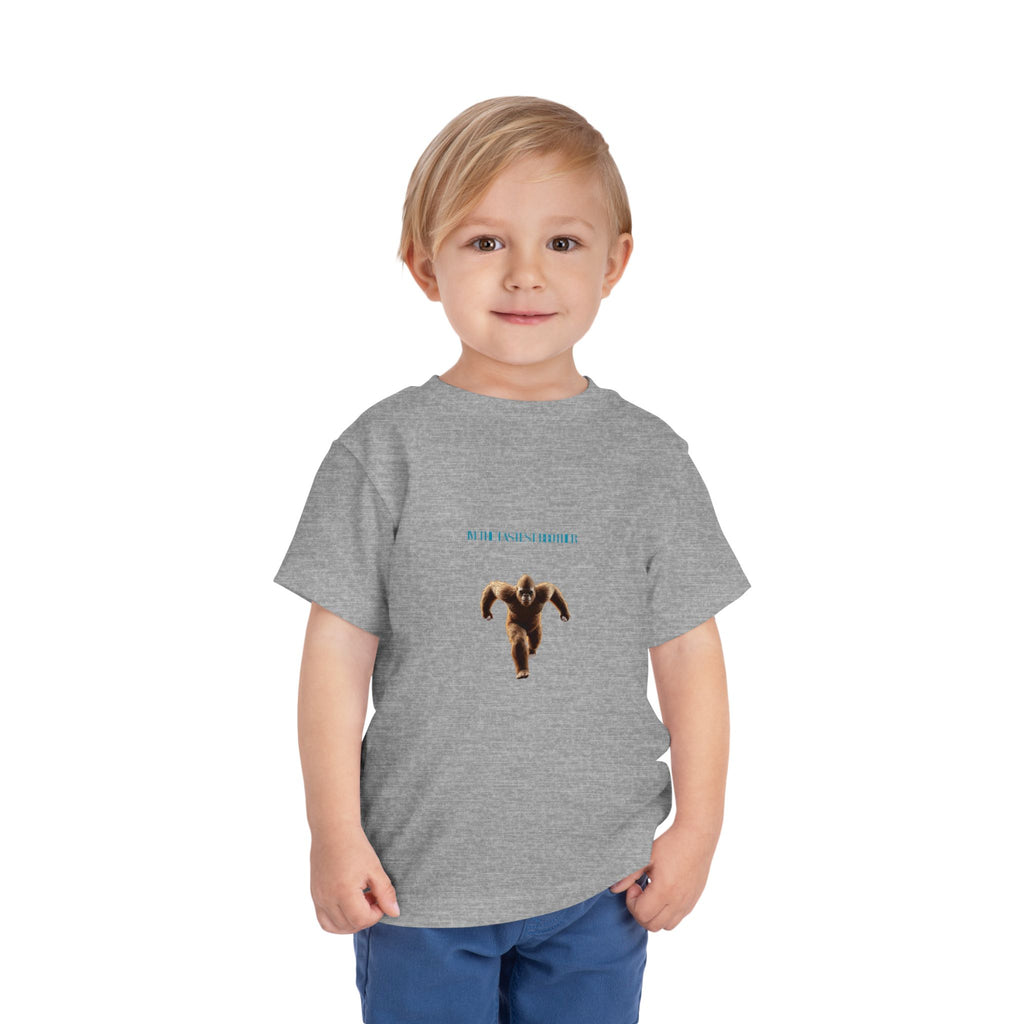 Toddler Tee with Running Sasquatch Print — Kids Shirt