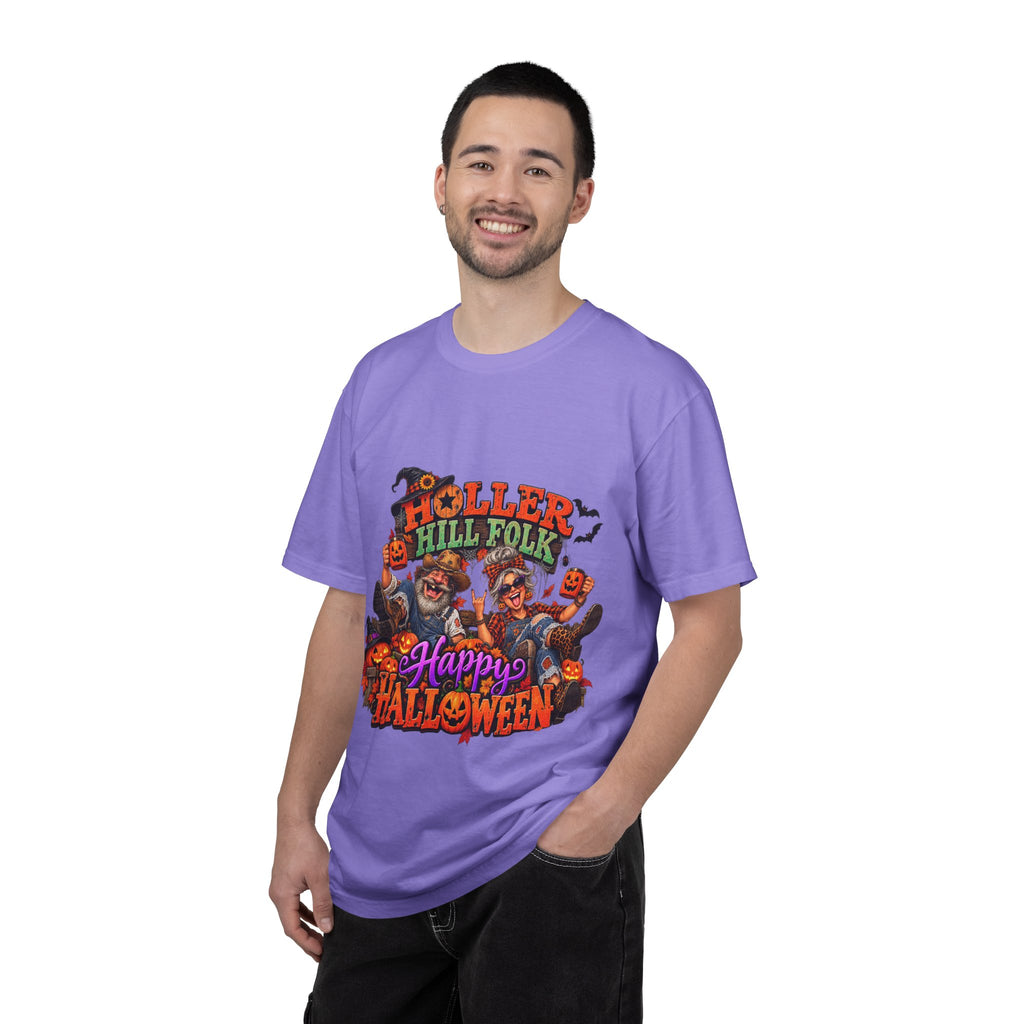 Halloween Holler Hill Folk T-Shirt — "Happy Halloween" Vintage Horror Design