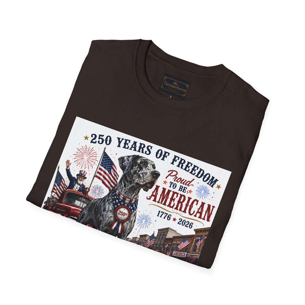 250th Great Dane T-Shirt — 1776–2026 Patriotic Tee