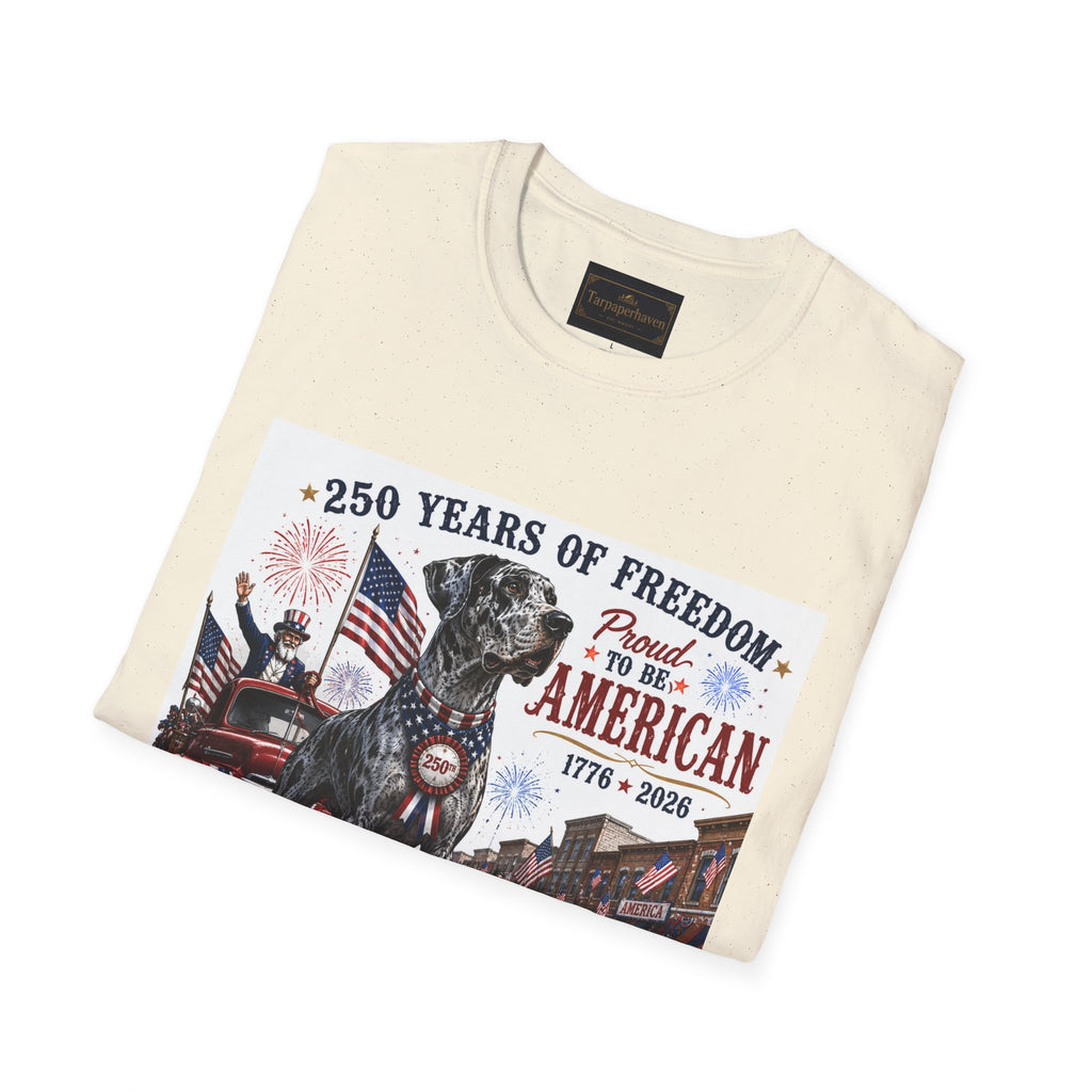250th Great Dane T-Shirt — 1776–2026 Patriotic Tee