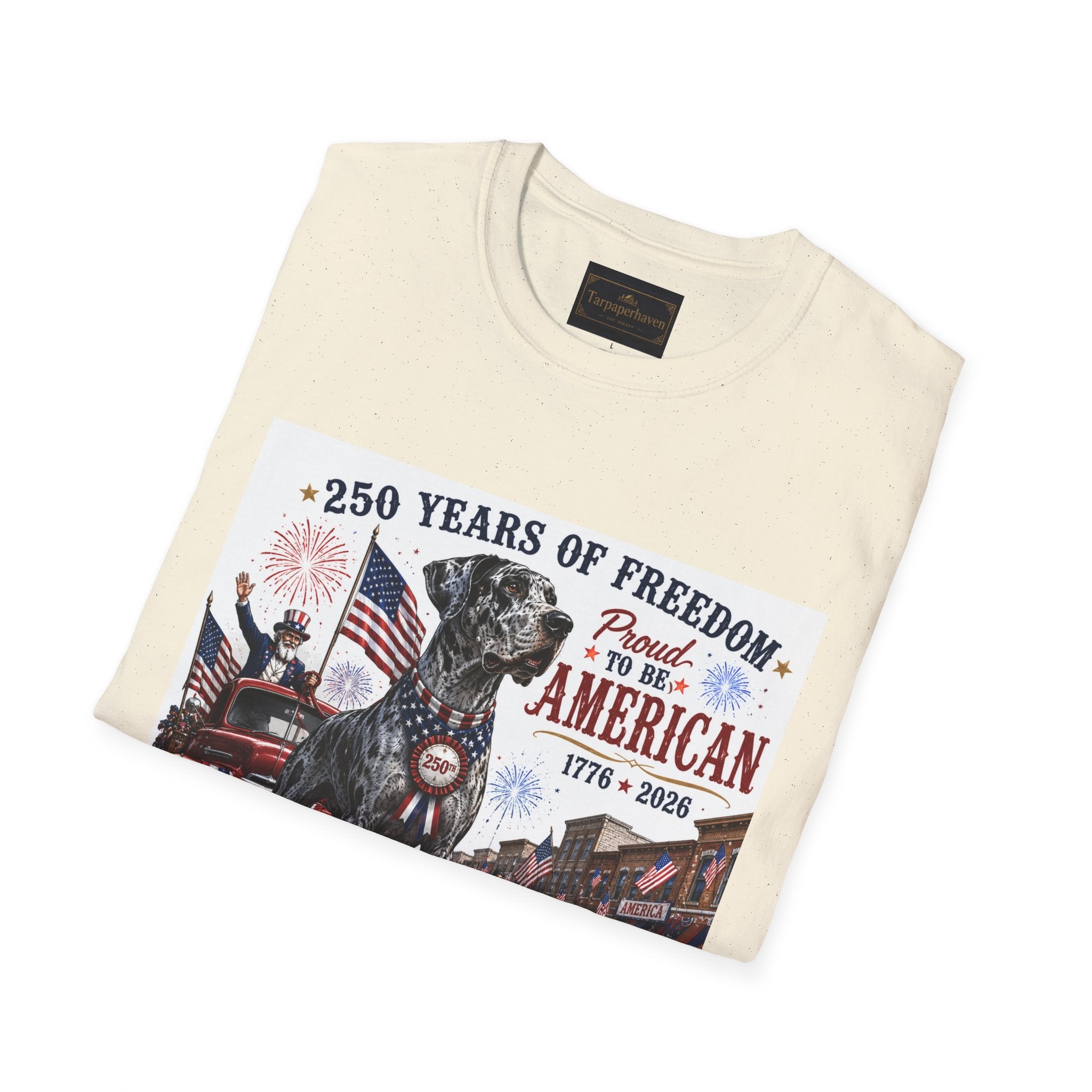 250th Great Dane T-Shirt — 1776–2026 Patriotic Tee
