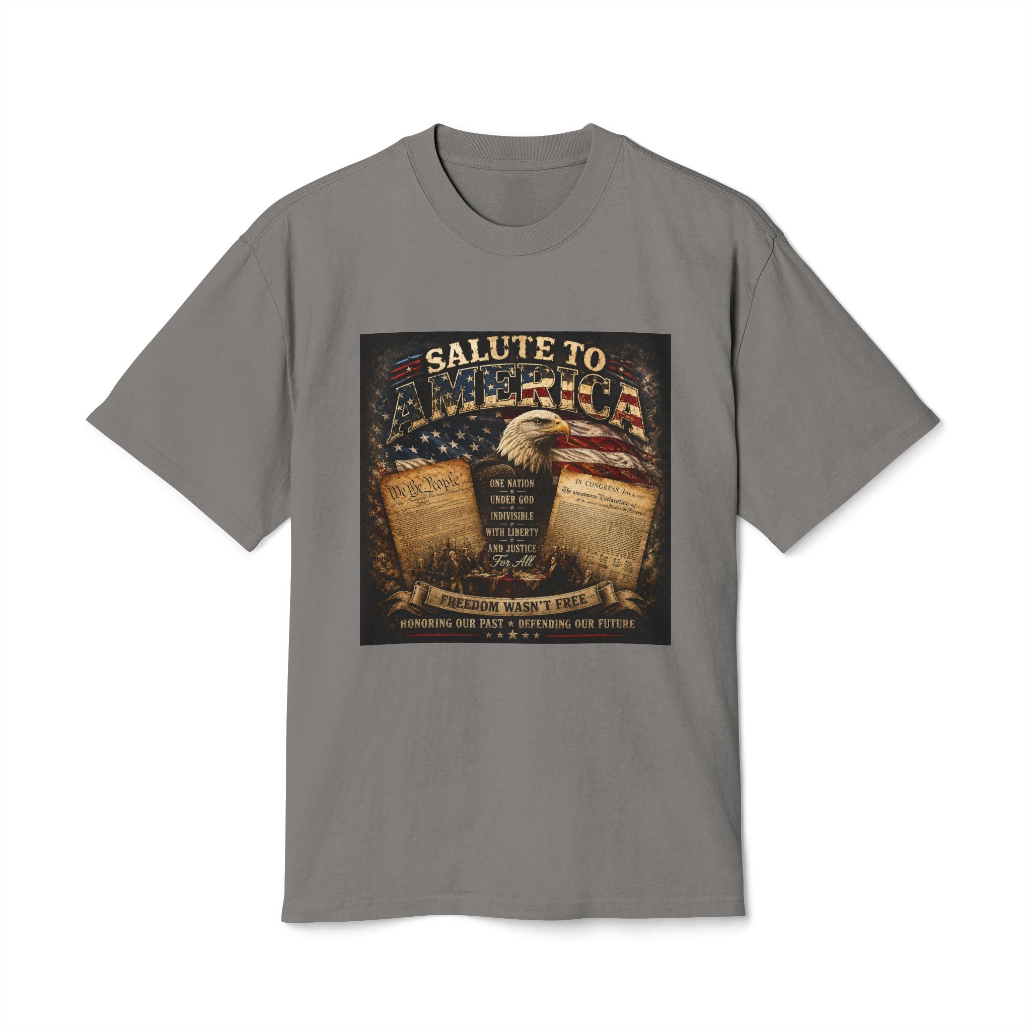 Salute to America T-Shirt — Patriotic Bald Eagle & Flag Memorial Tee