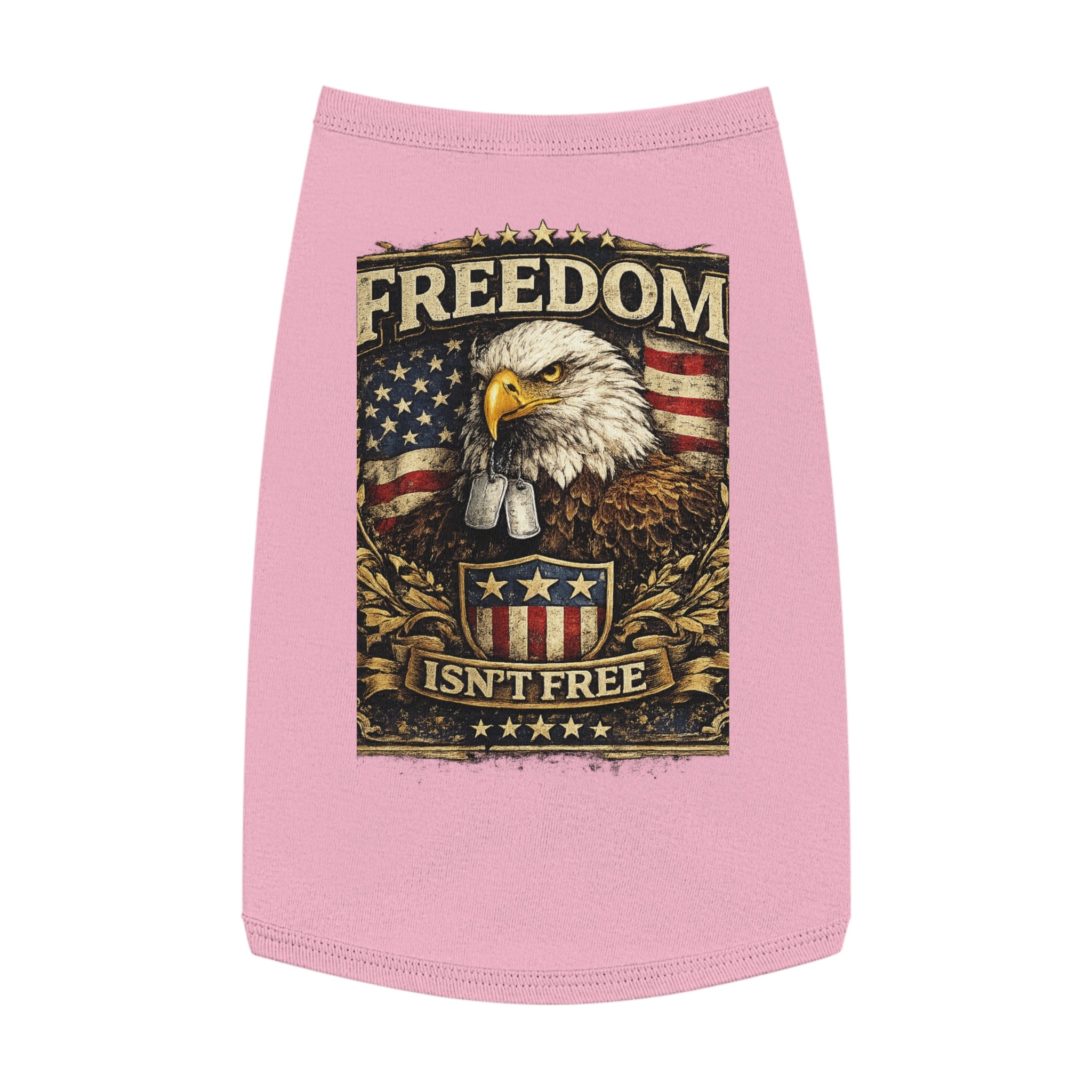 Patriotic Pet Tank Top — "Freedom Isn't Free" Eagle & American Flag