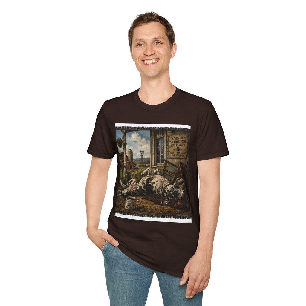 Great Dane Sleeping   Farmhouse Art T‑Shirt