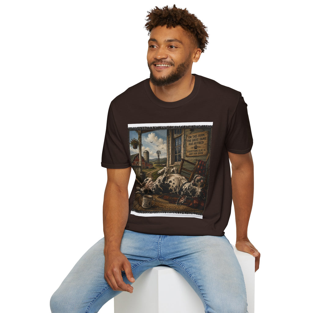 Great Dane Sleeping   Farmhouse Art T‑Shirt