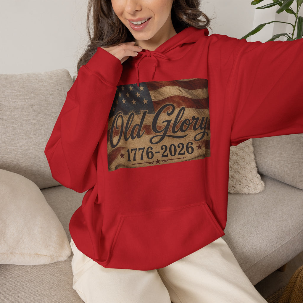 Patriotic Old Glory 1776-2026 Hoodie — American Flag Sweatshirt