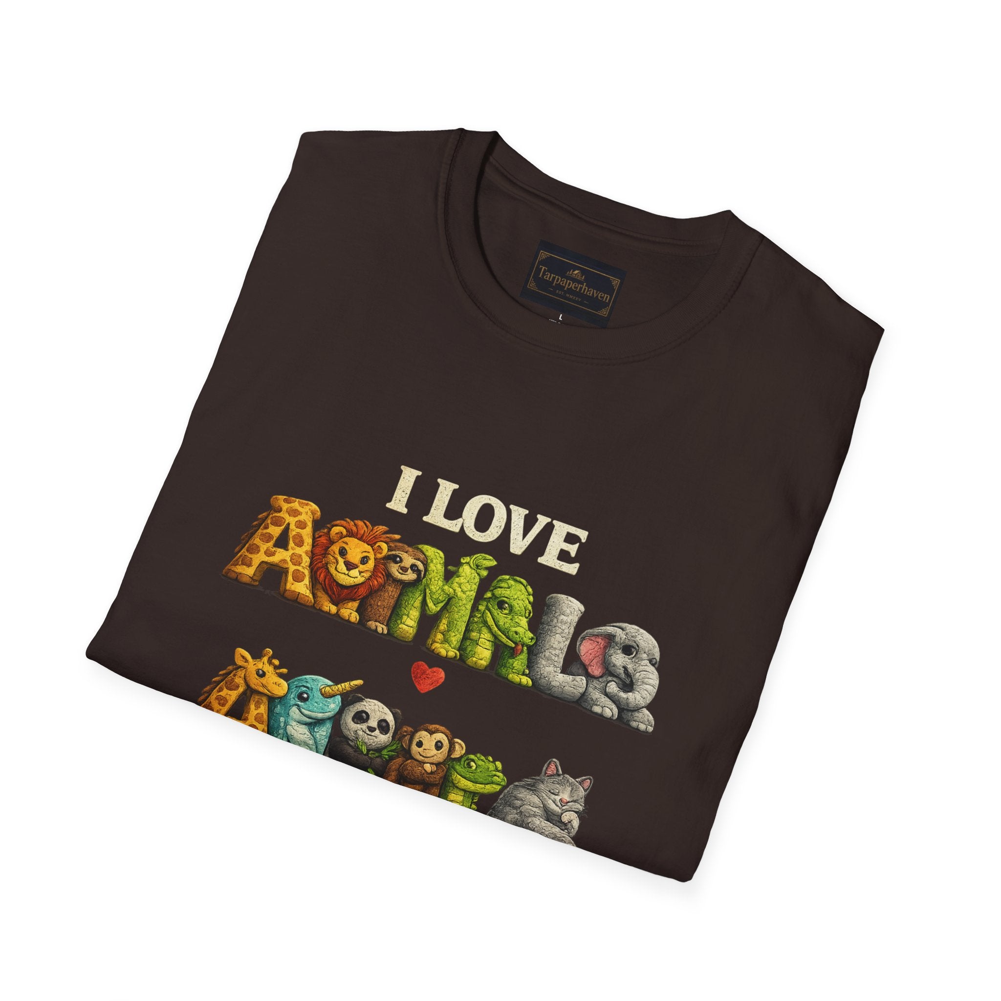 "I Love Animals" Cute Wildlife Graphic Tee