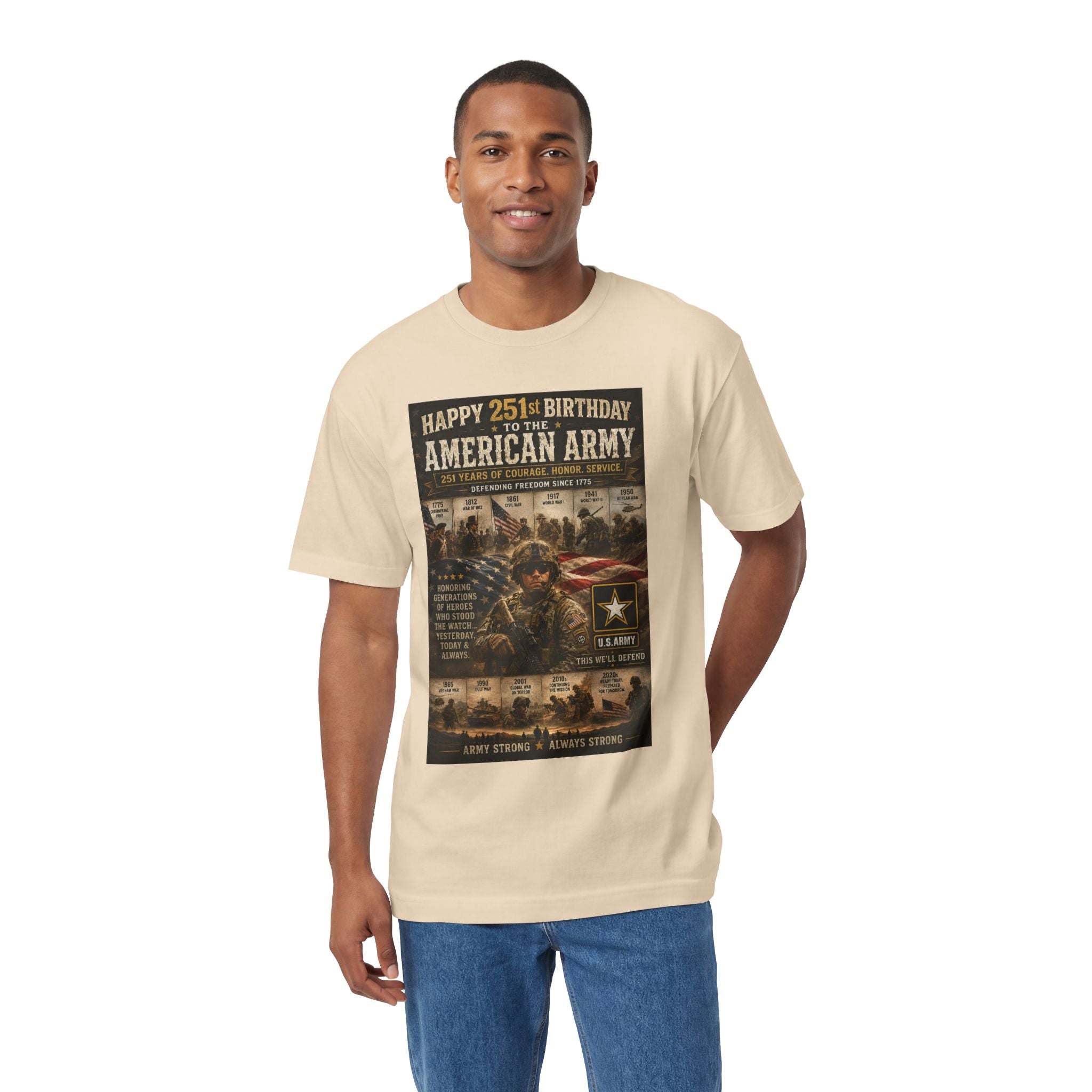 American Army 251st Birthday T-Shirt — Patriotic Military Tribute Tee