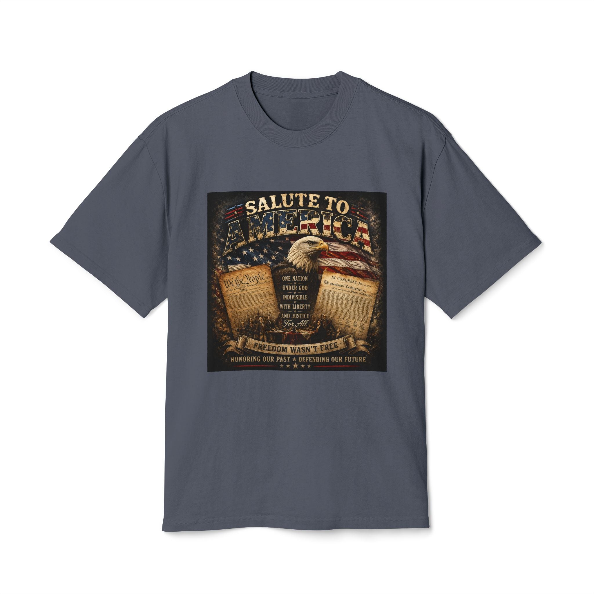 Salute to America T-Shirt — Patriotic Bald Eagle & Flag Memorial Tee