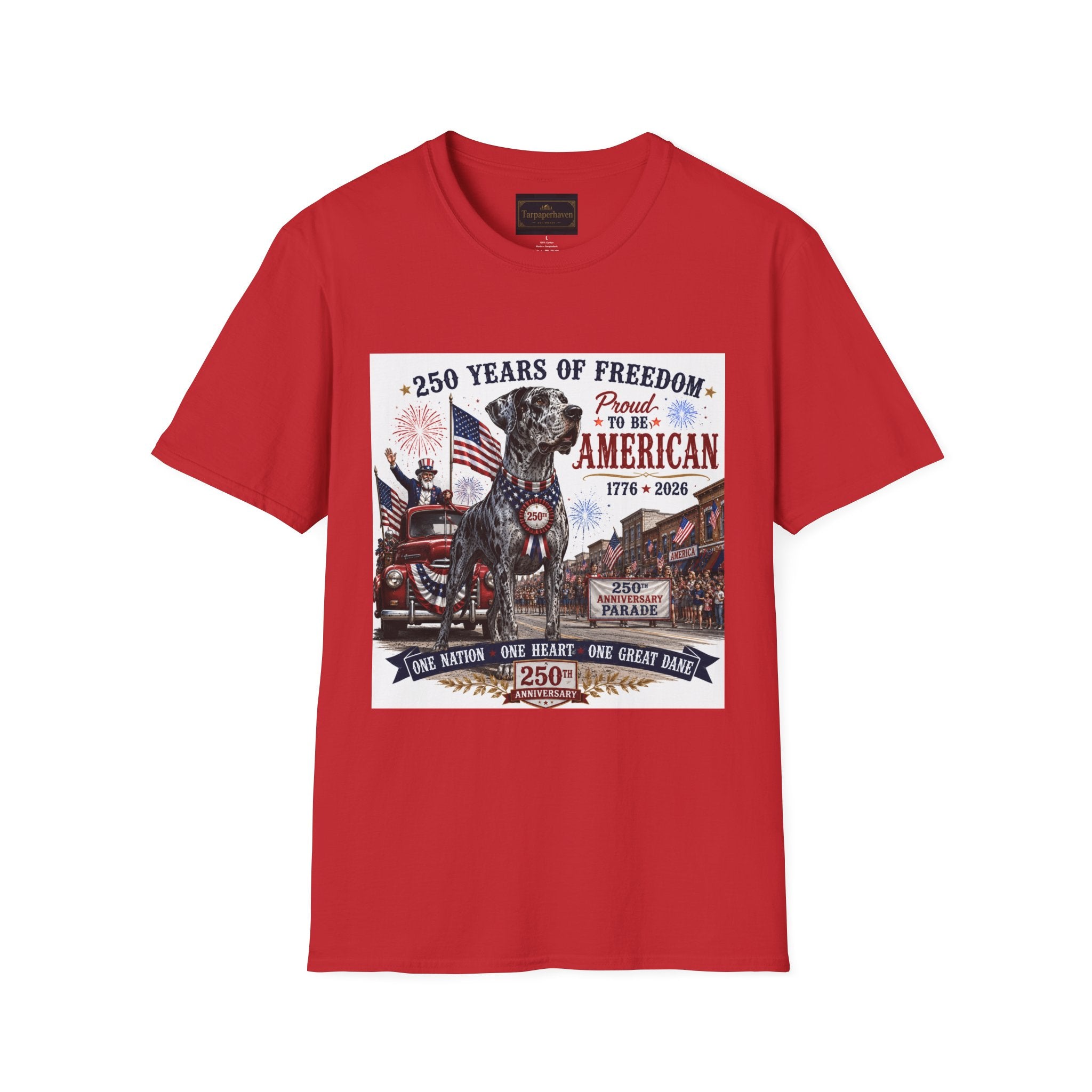 250th Great Dane T-Shirt — 1776–2026 Patriotic Tee