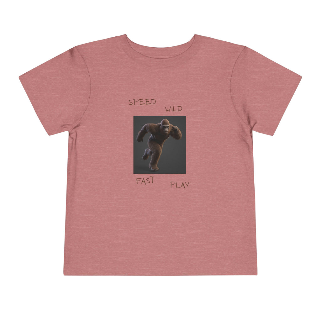 Toddler Tee — 'Speed Wild Fast Play' Running SasquatchGraphic