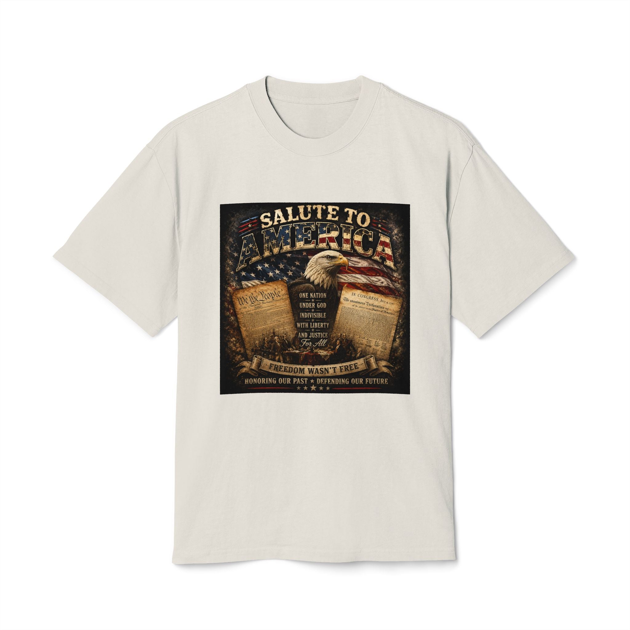 Salute to America T-Shirt — Patriotic Bald Eagle & Flag Memorial Tee