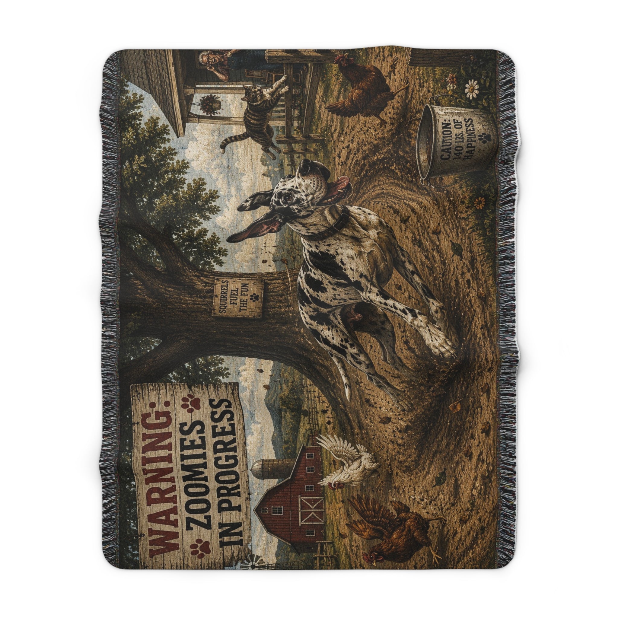 Great Dane Zoomies Sherpa Fleece Blanket