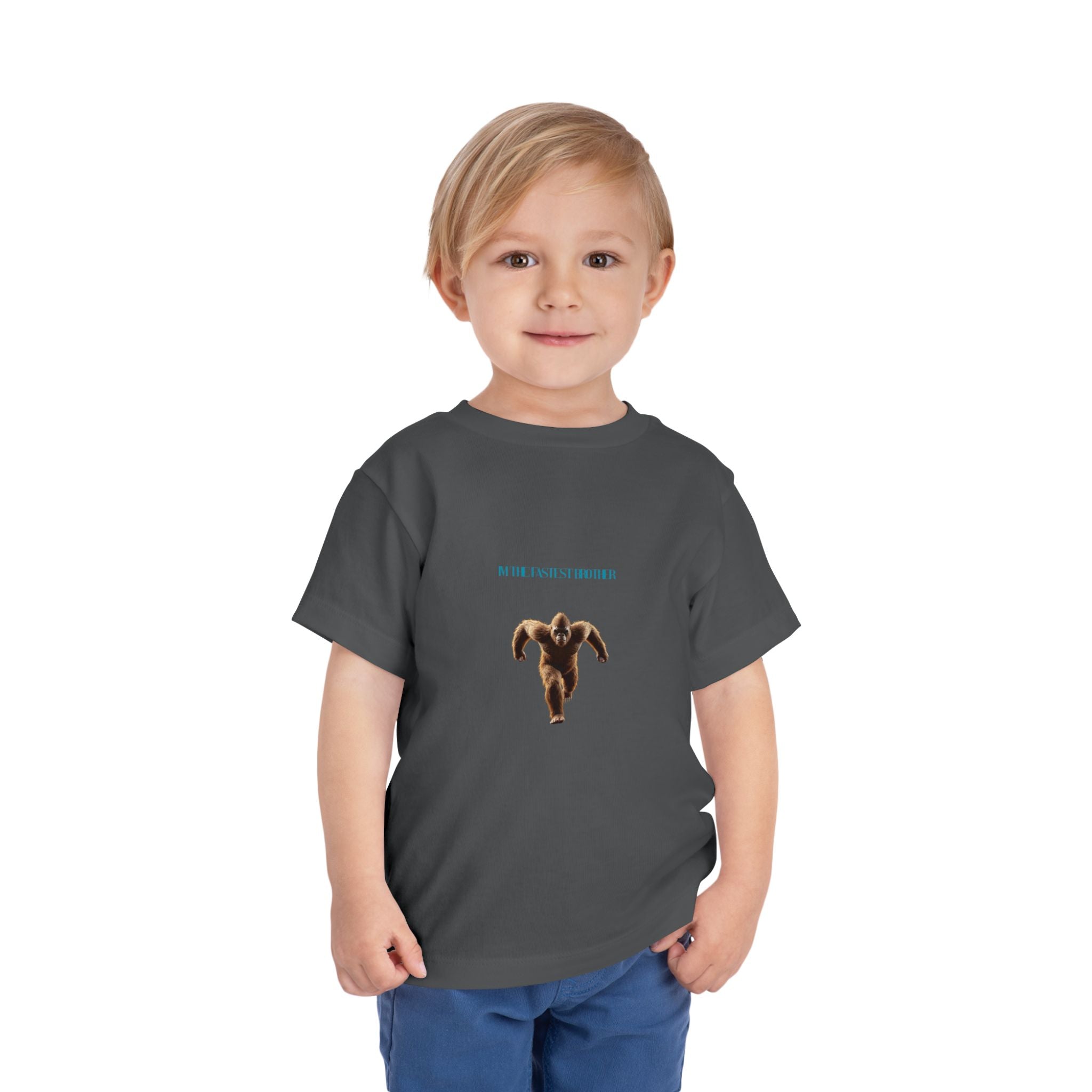 Toddler Tee with Running Sasquatch Print — Kids Shirt
