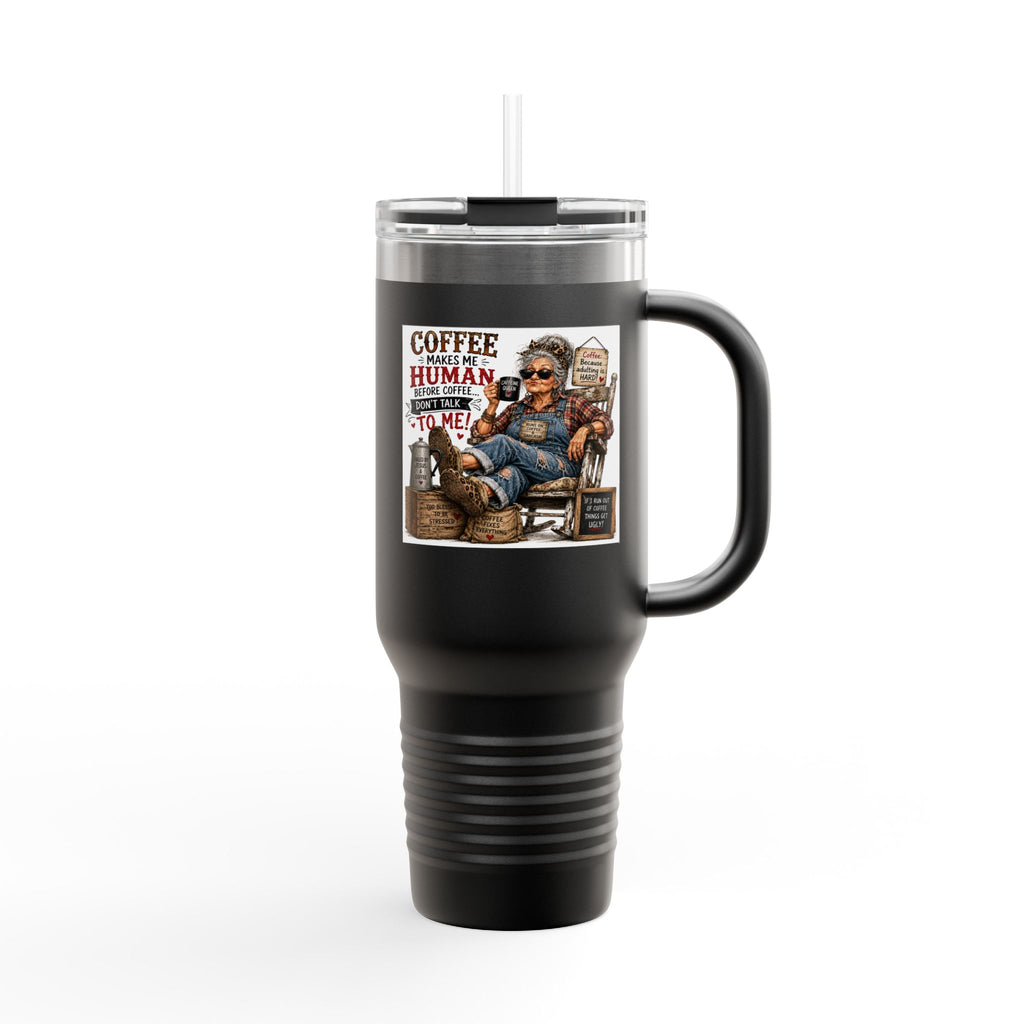 40oz Insulated Travel Mug Country Granny Coffee Addict