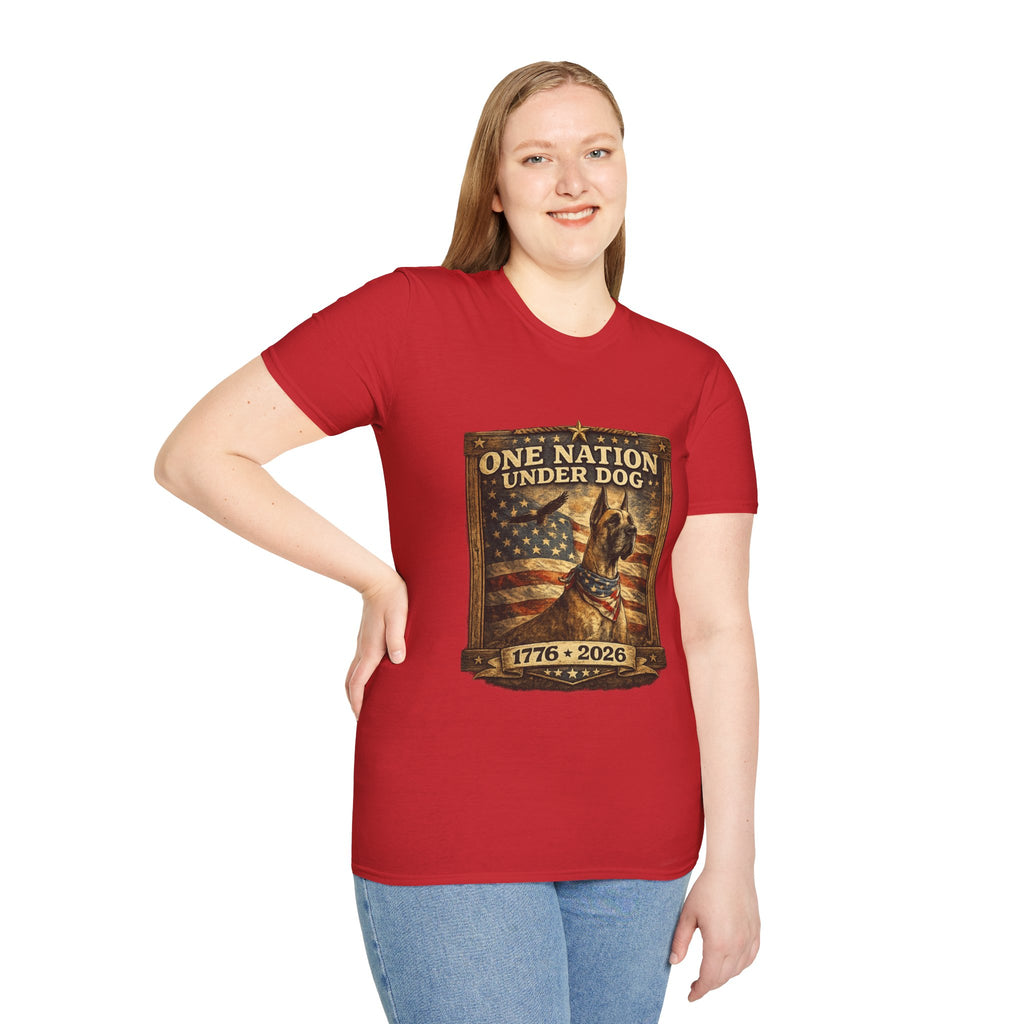 T‑Shirt — Patriotic American Flag Great Dane  Tee (1776–2026)