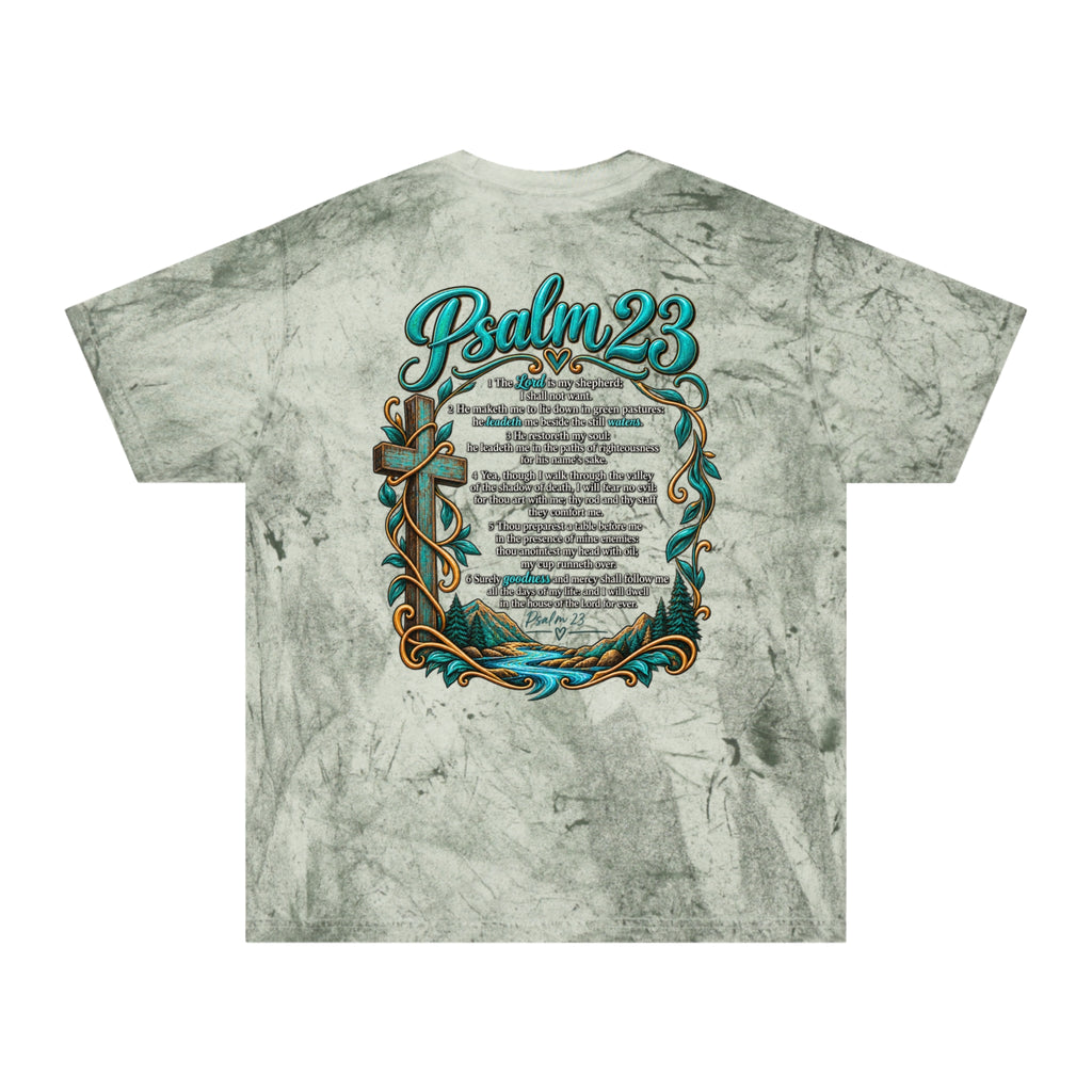 Psalm 23 Tie-Dye T-Shirt — Vintage Scripture Tee with Psalm 23 Verse