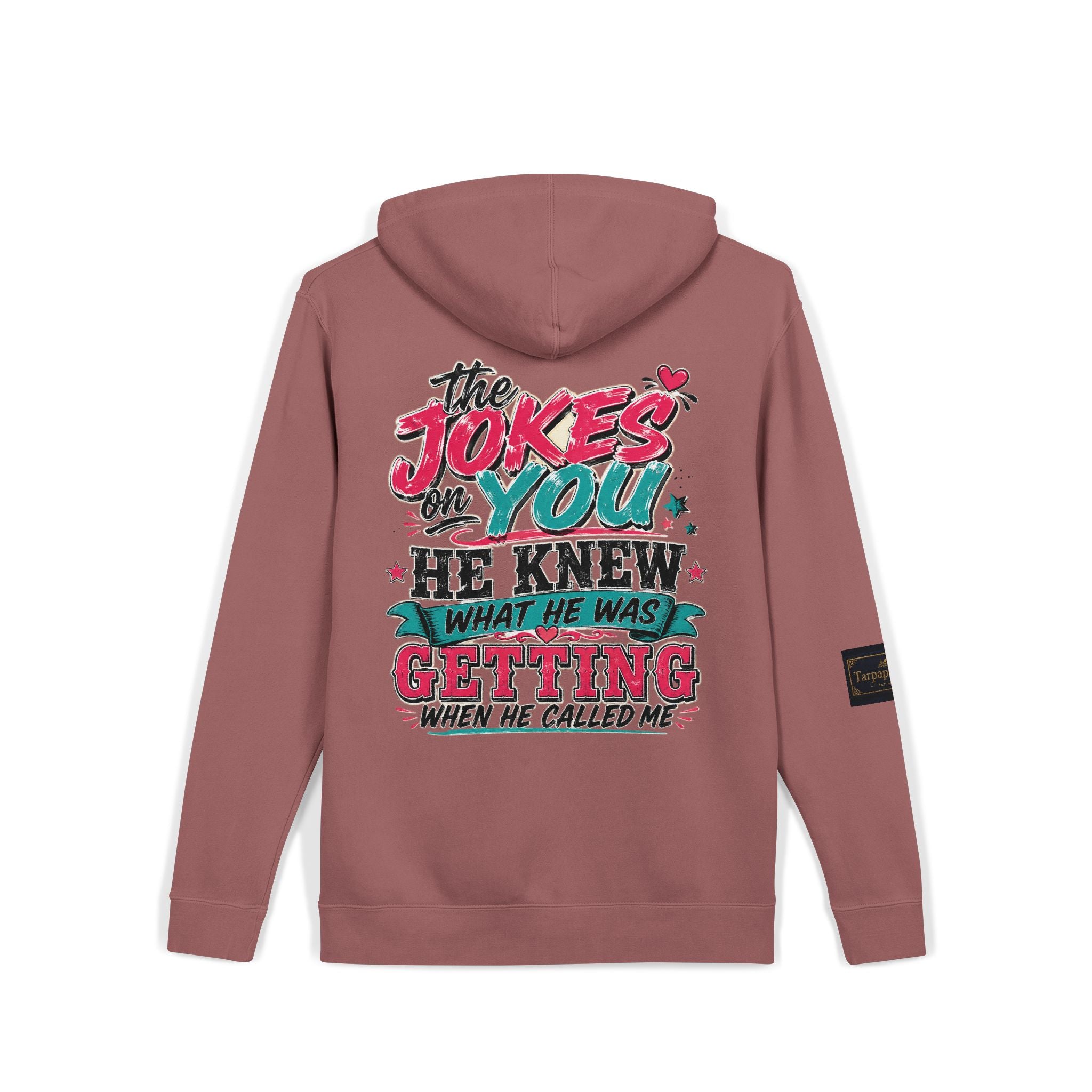 Pigment-Dyed Hoodie — "The Jokes on You" Retro Graphic Pullover