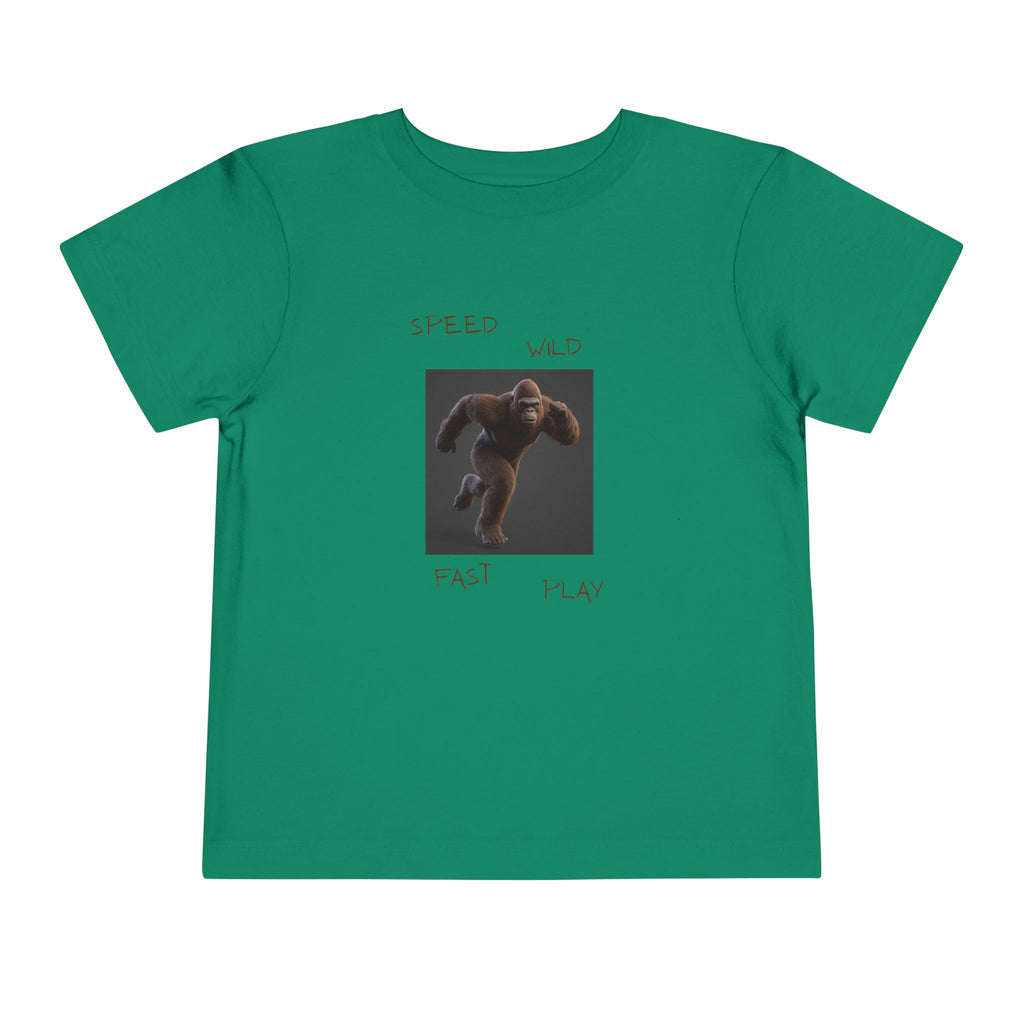Toddler Tee — 'Speed Wild Fast Play' Running SasquatchGraphic