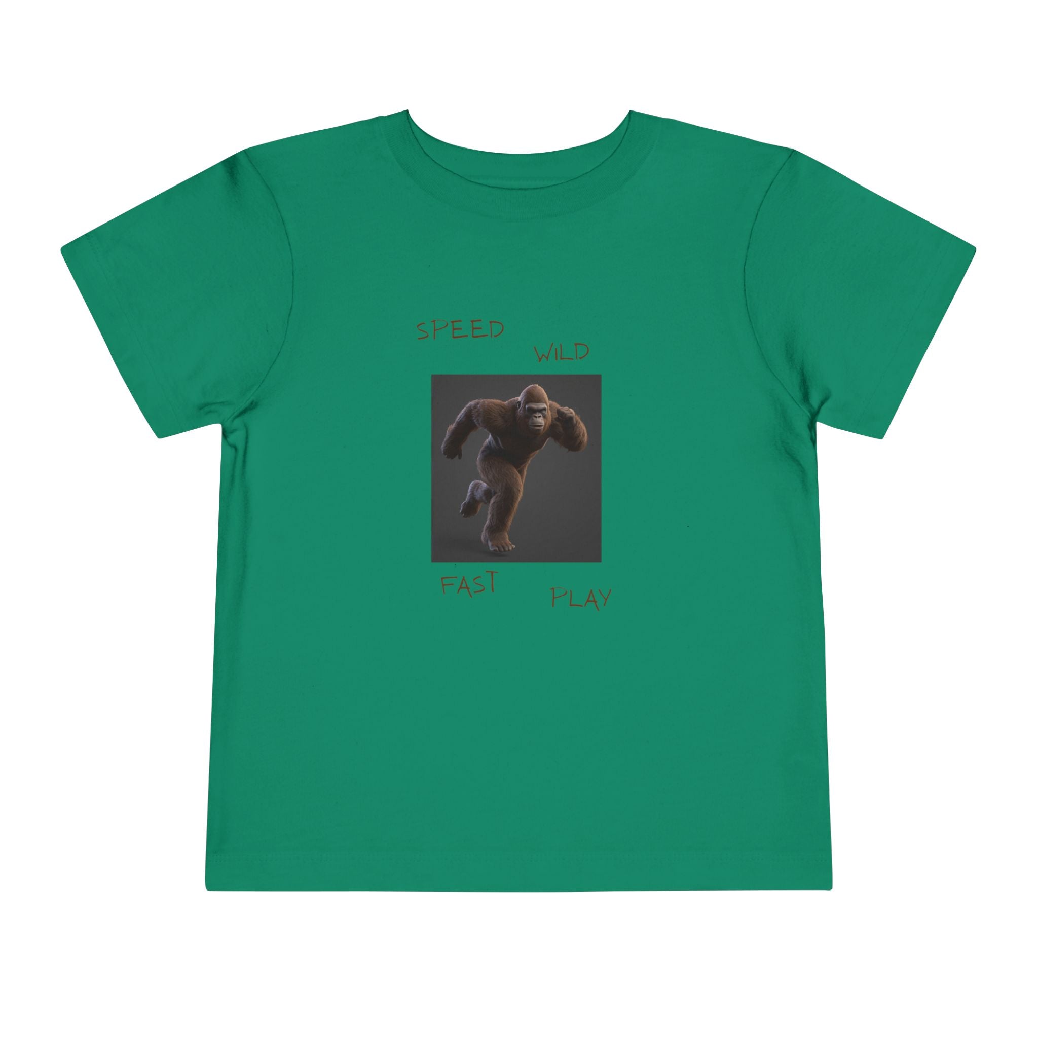 Toddler Tee — 'Speed Wild Fast Play' Running SasquatchGraphic