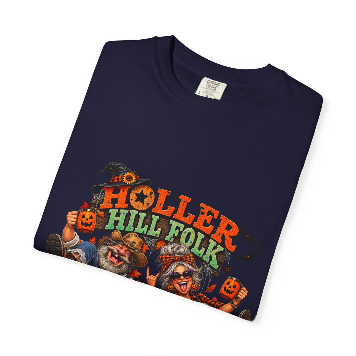 Halloween Holler Hill Folk T-Shirt — "Happy Halloween" Vintage Horror Design