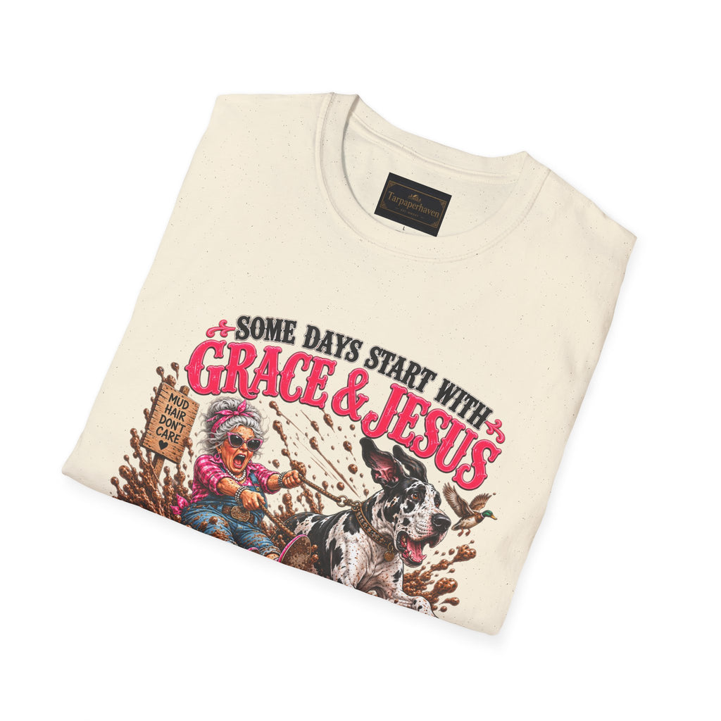 Great Dane Christian Mud Slide  Funny Graphic Tee
