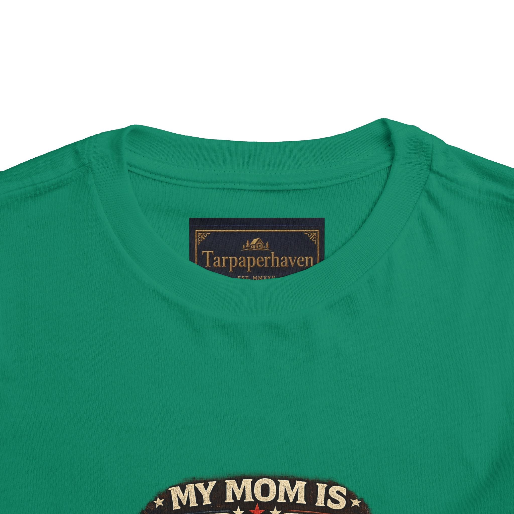 Toddler Tee "My Mom is Military - Strong Beautiful Hero" | Patriotic Kids Shirt